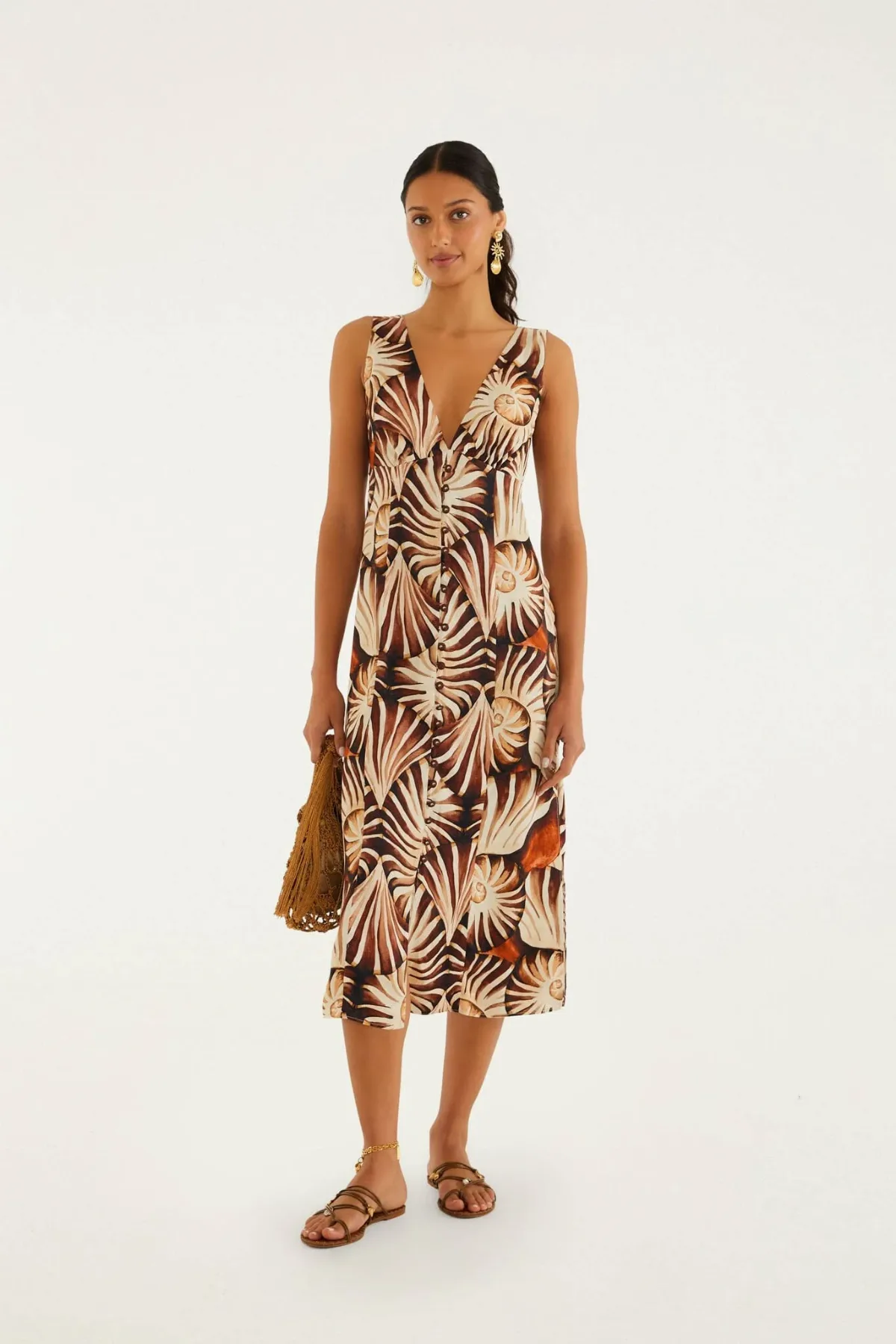 Buttoned Midi Dress