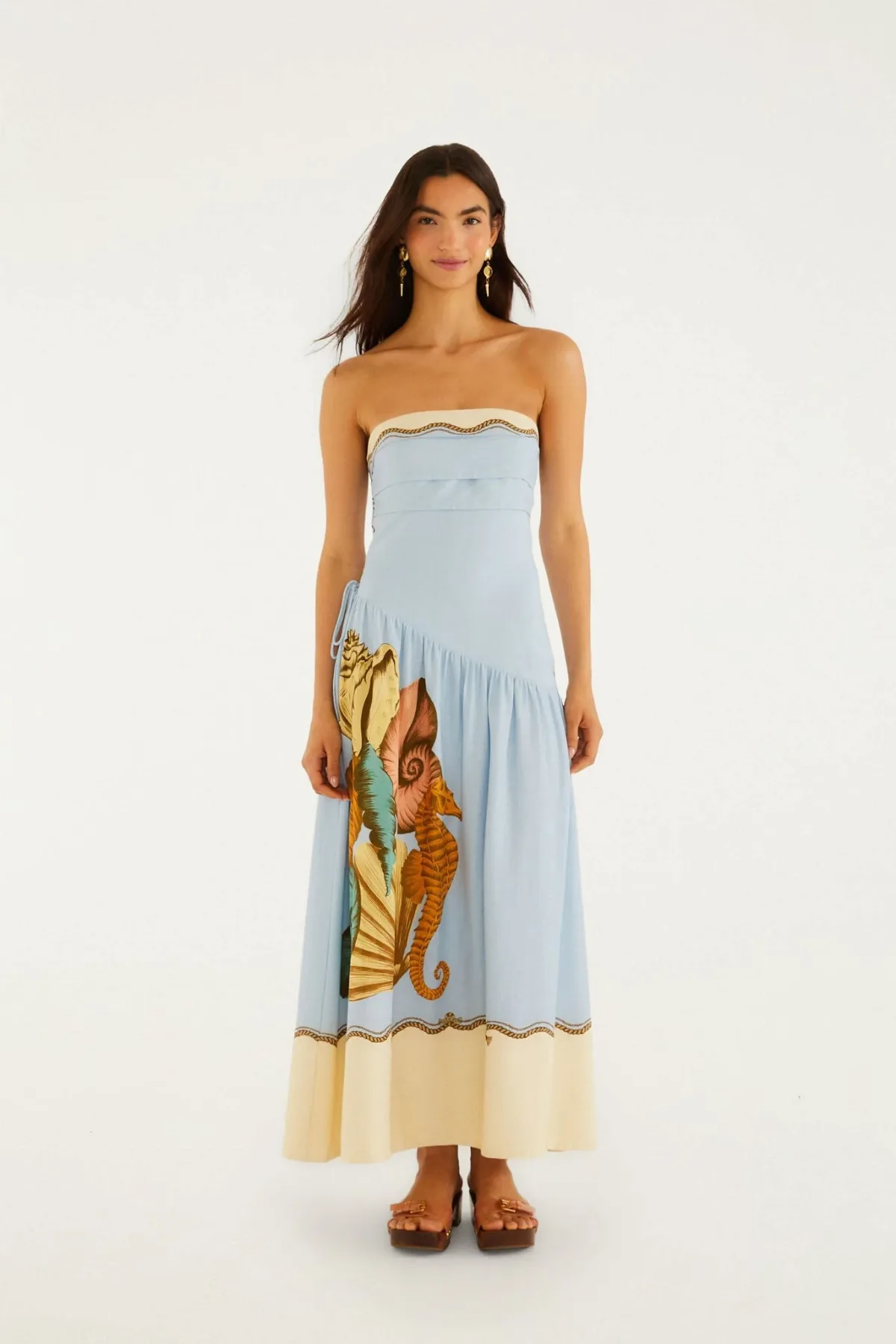 Rio Souvenir Strapless Side Ties Maxi Dress