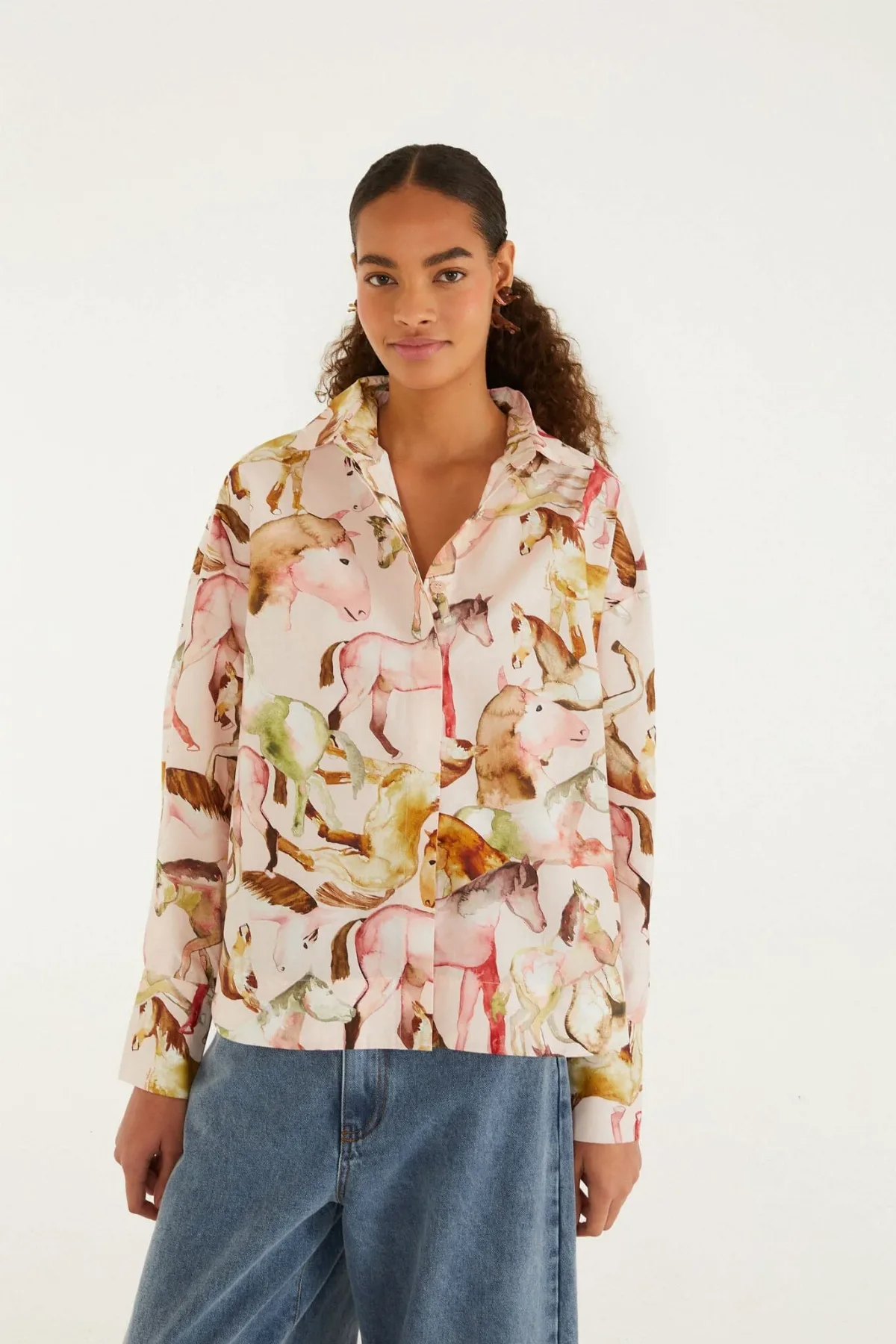 Equestrian Light Pink Buttoned Shirt by FARM Rio