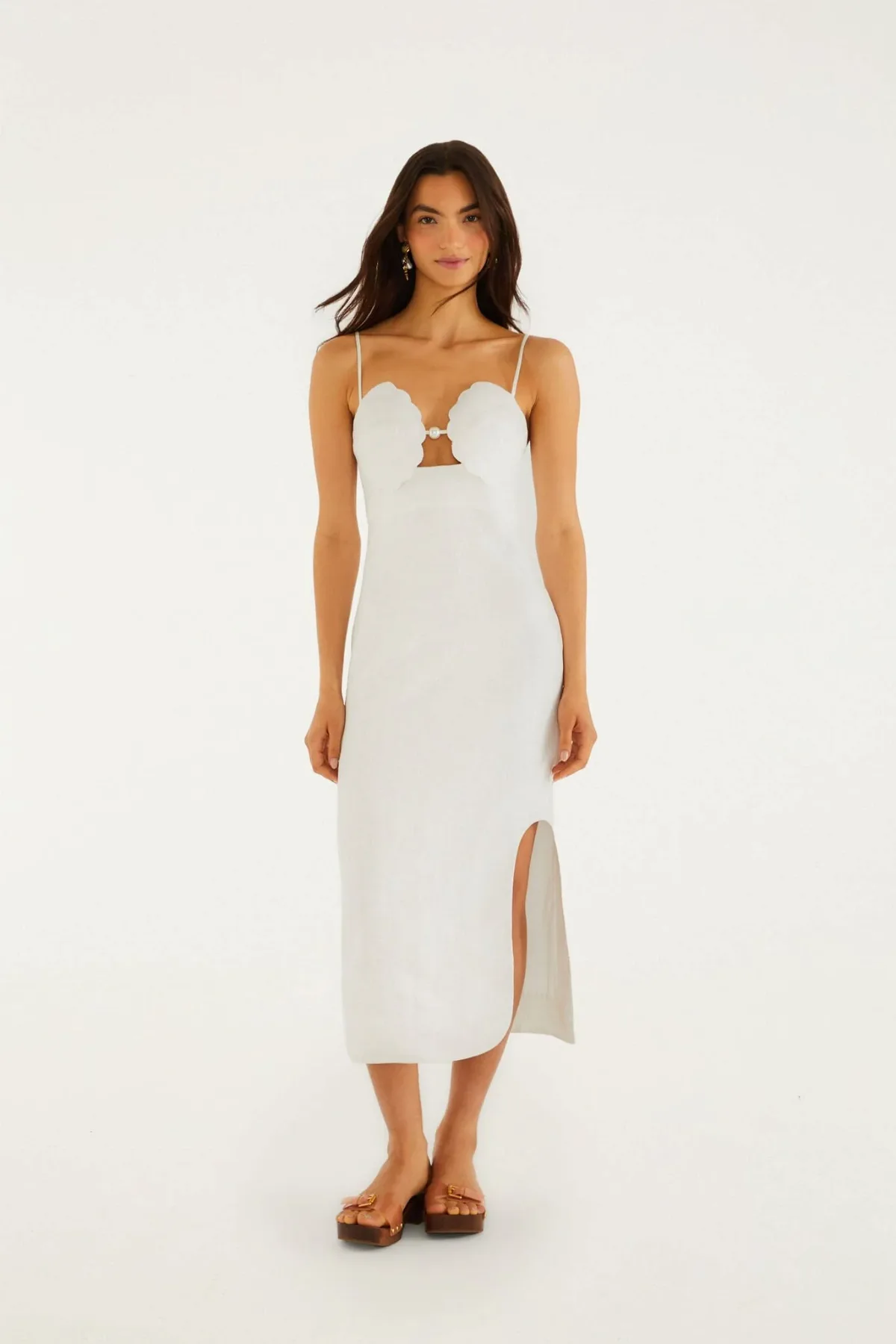 Shell Bodice Pearl Midi Dress by FARM Rio