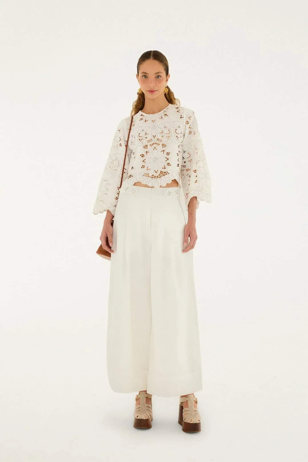 Off-White High Waisted Pants by FARM Rio