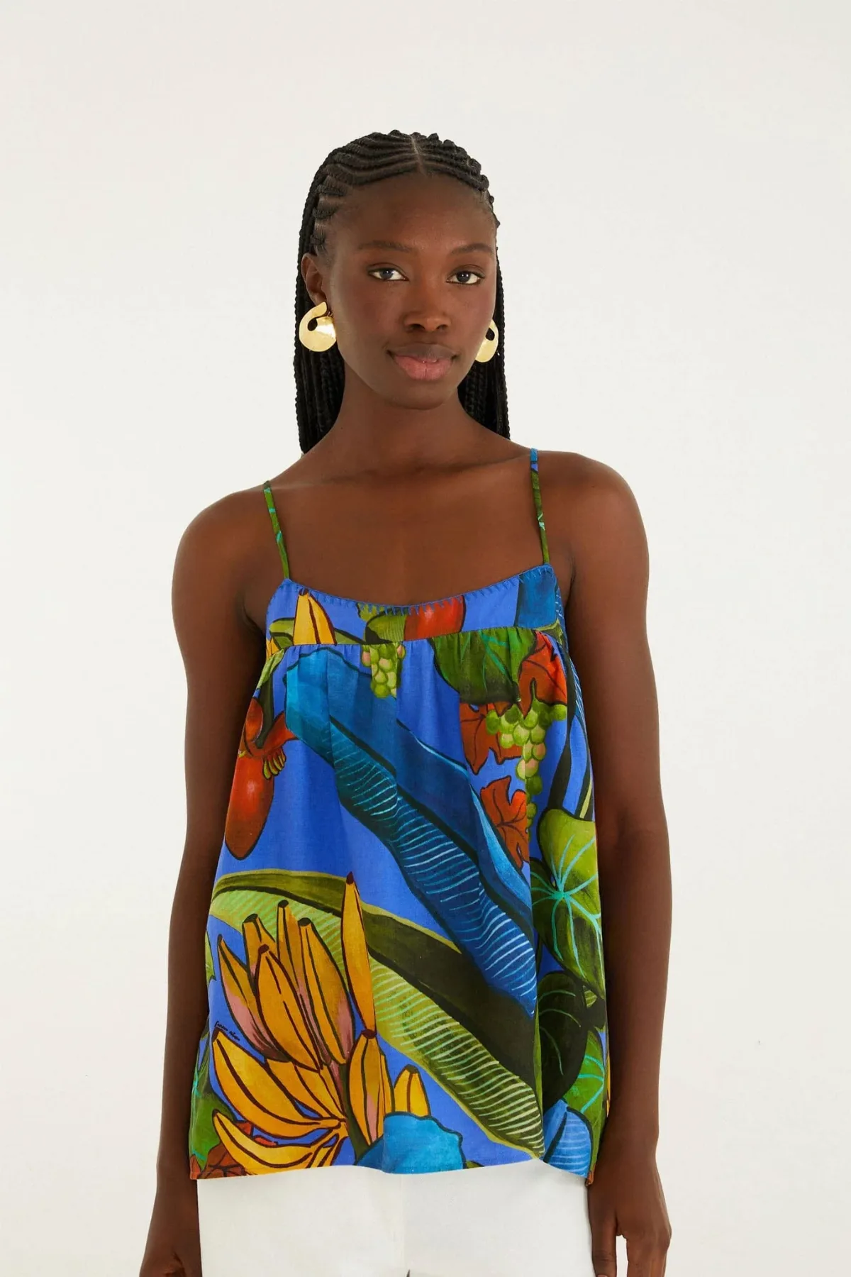 Blue Banana Grapes Blouse by FARM Rio