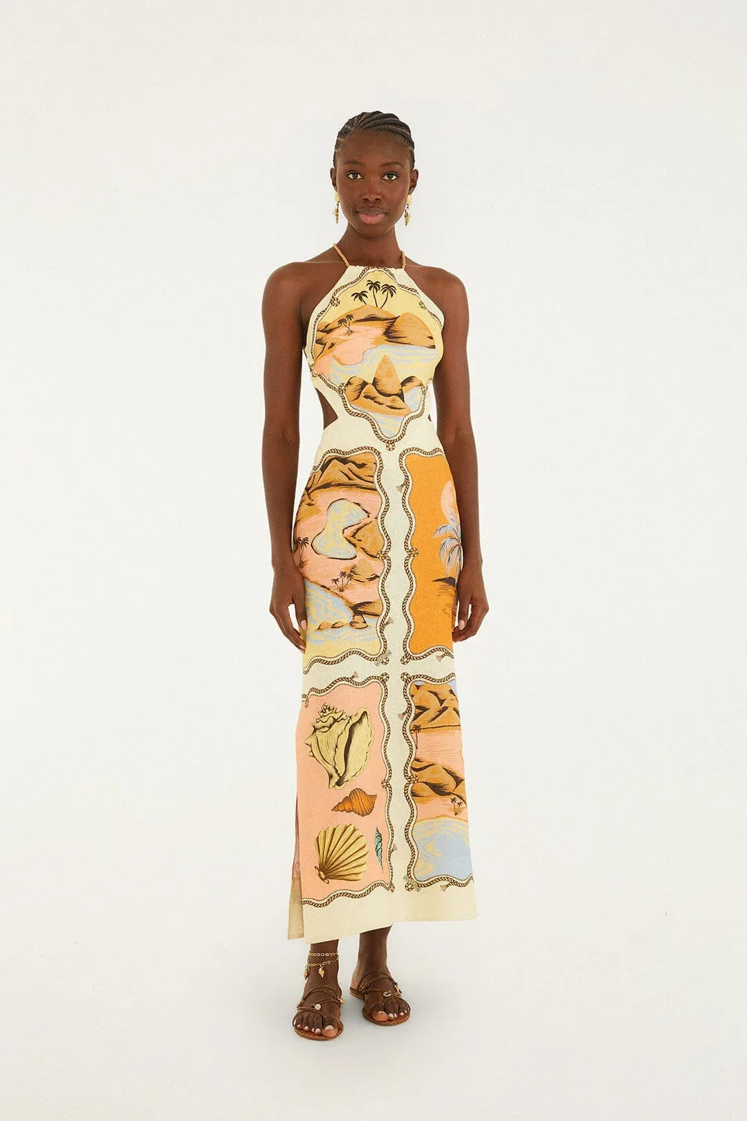 Rio Souvenir Scarves Rope Straps Maxi Dress by FARM Rio