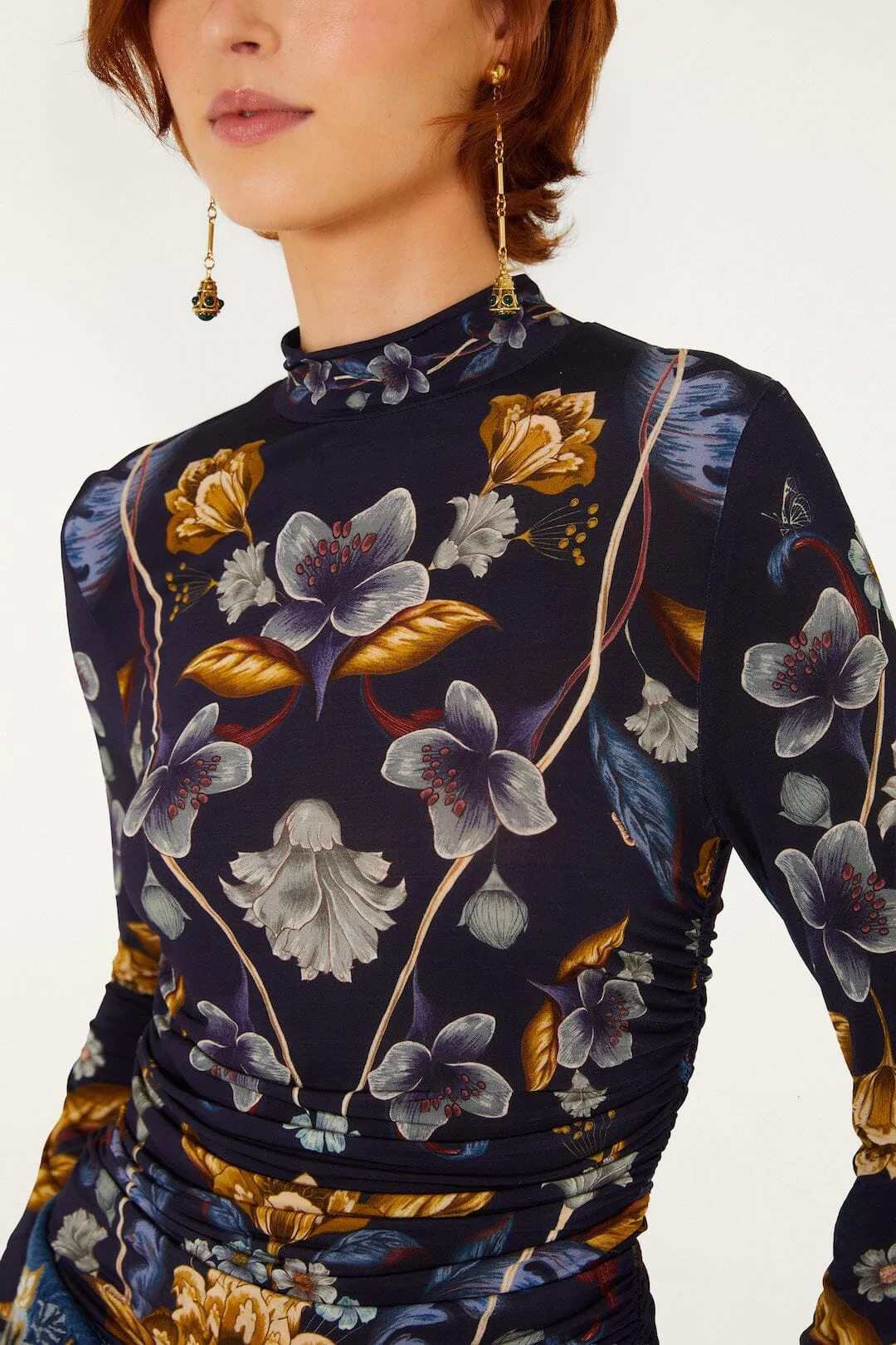 Golden Nature Long Sleeve Jersey Blouse by FARM Rio