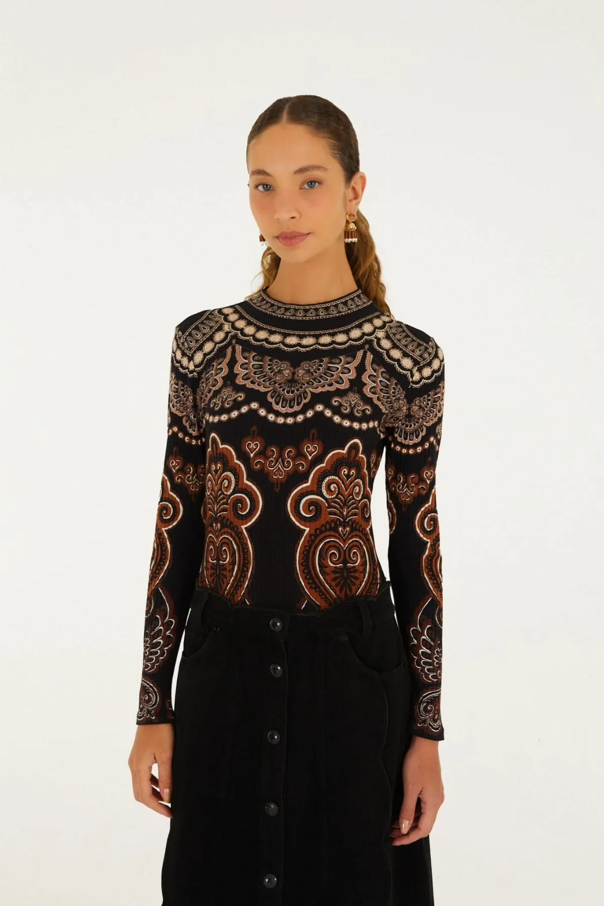 Nicole Long Sleeve Jersey Bodysuit by FARM Rio