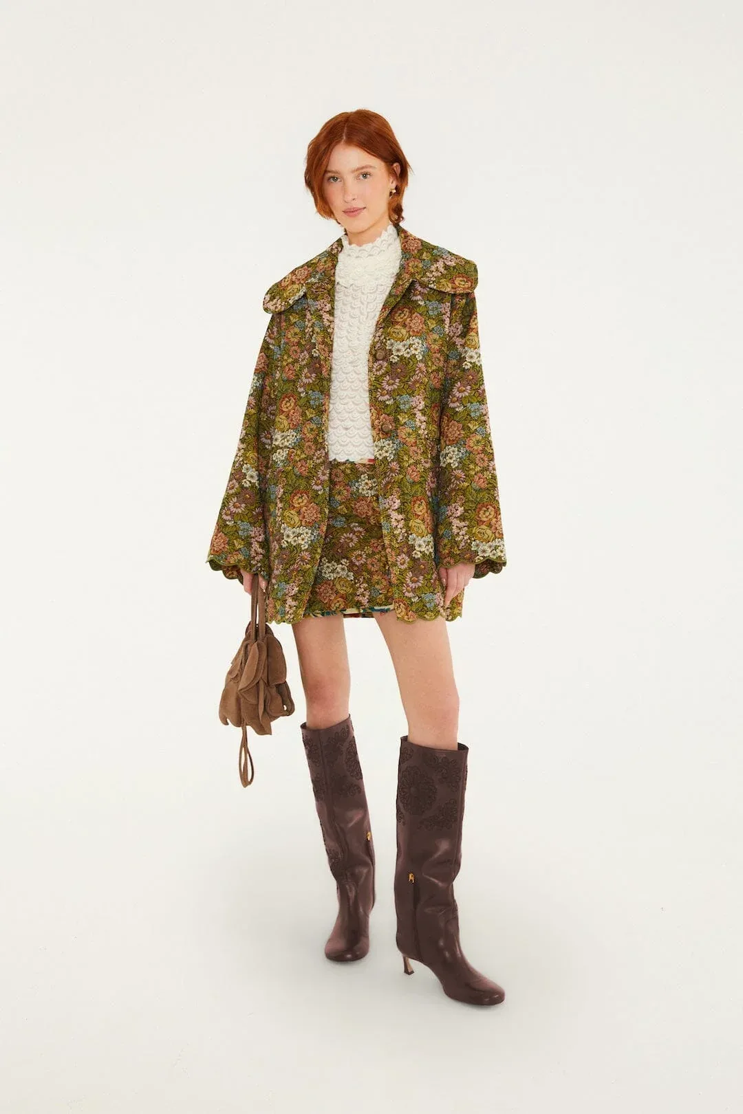 Jacquard Arabesque Matelasse Mini Skirt by FARM Rio