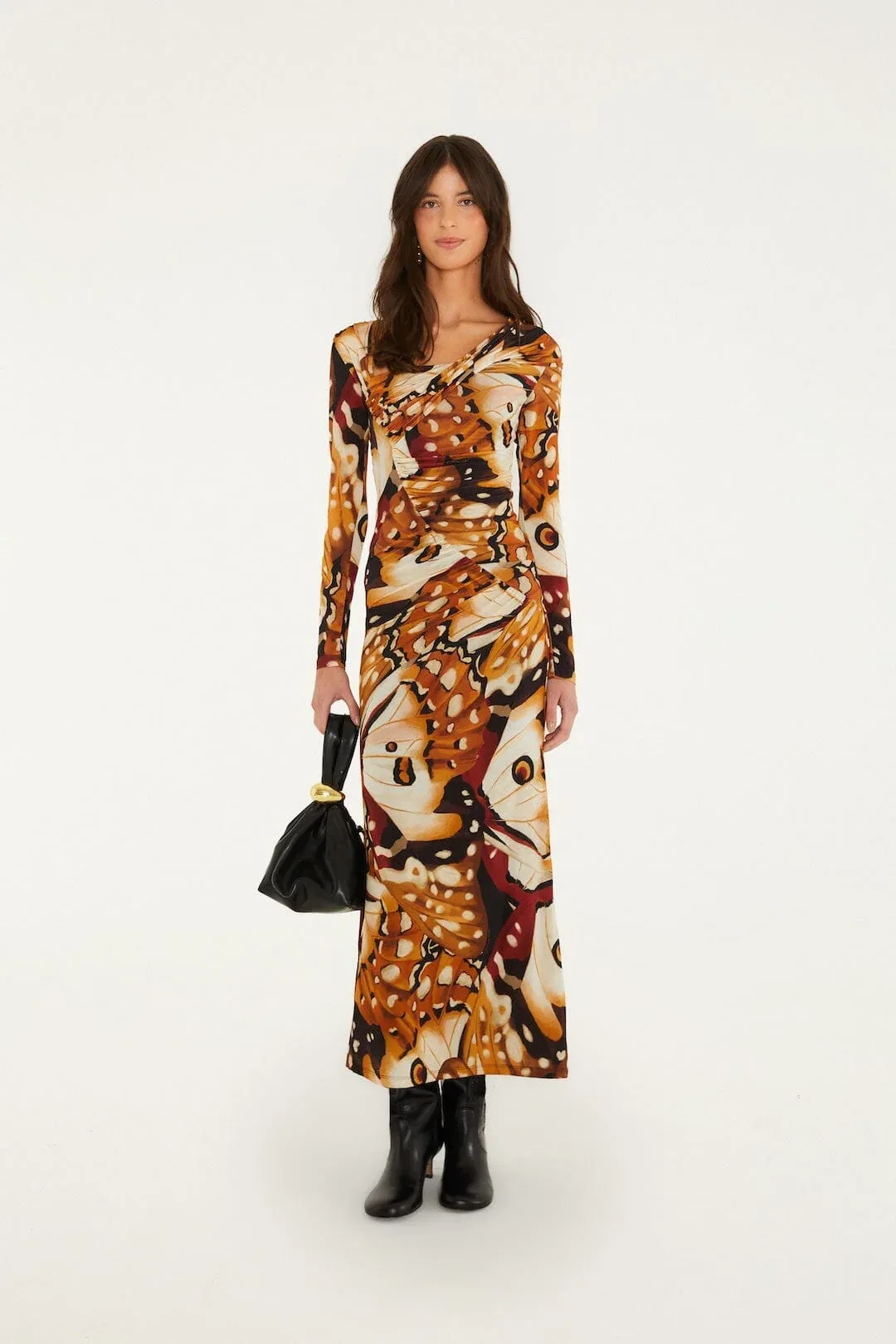 Borbofly Long Sleeve Maxi Dress by FARM Rio