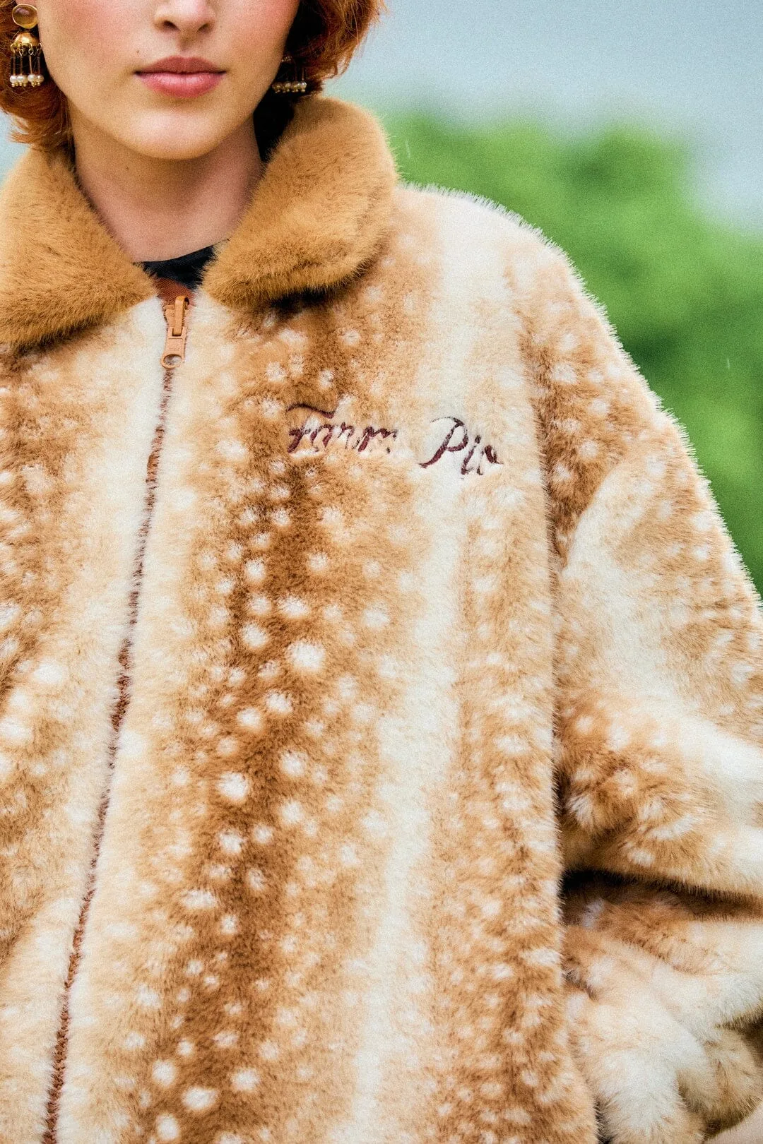 Borbofly Embroidered Reversible Puffer Jacket by FARM Rio