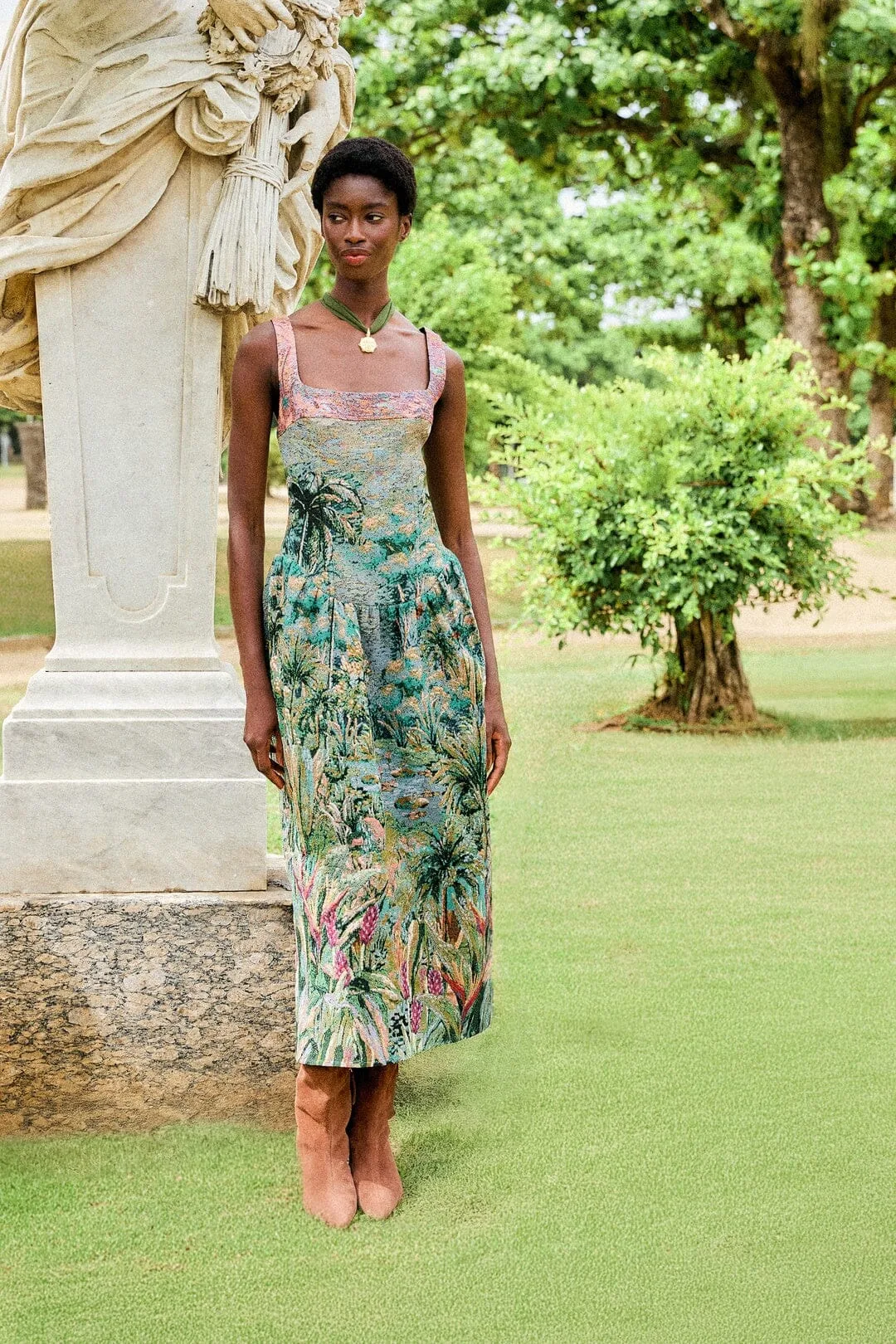 Petricor Jacquard Sleeveless Maxi Dress by FARM Rio