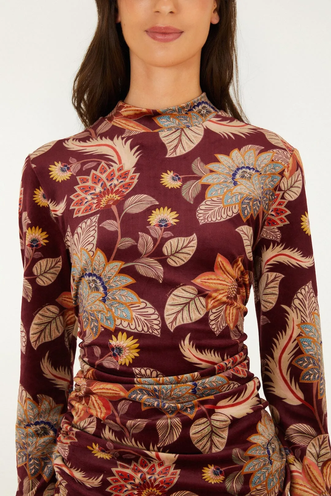 Delhi Floral Velvet Jersey Blouse by FARM Rio