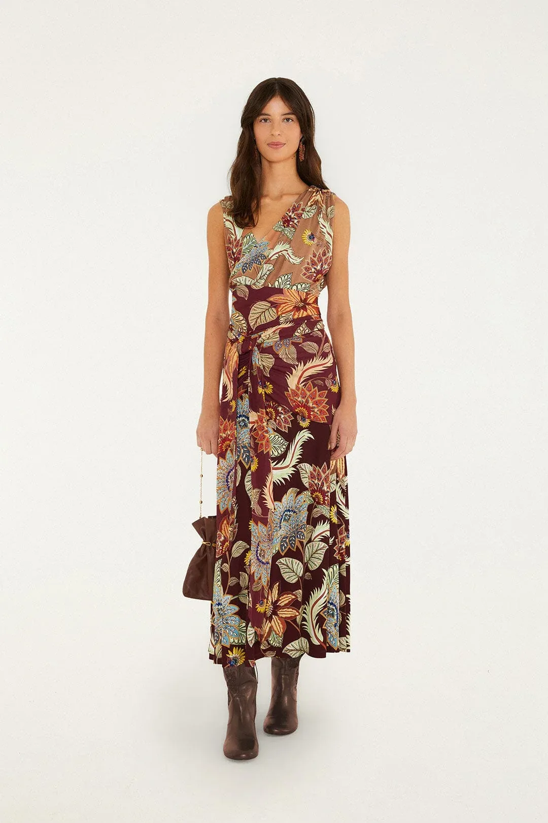 Mixed Delhi Floral Sleeveless Midi Dress by FARM Rio