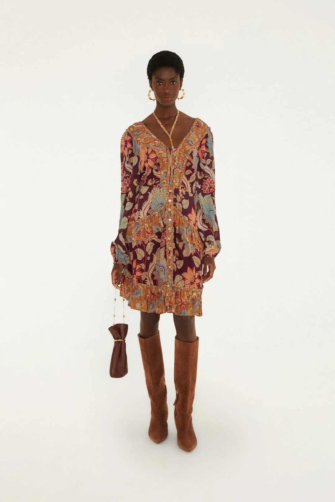 Delhi Floral Mixed Mini Dress