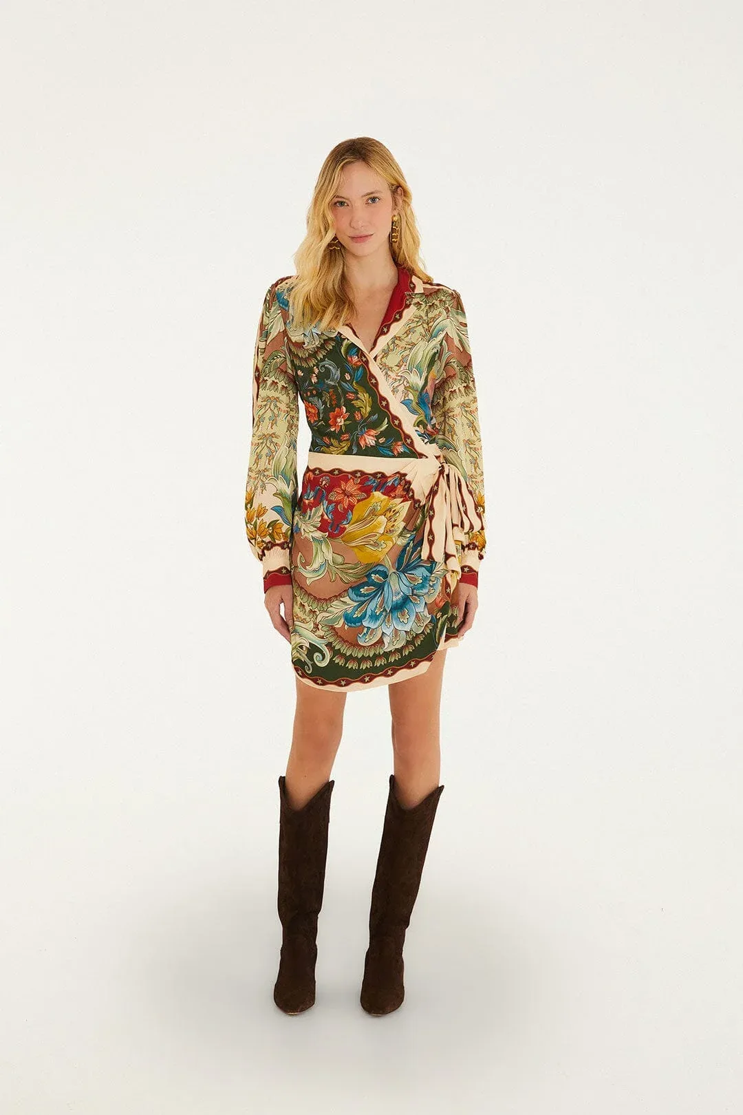 Lunar Boho Chemise Wrap Mini Dress