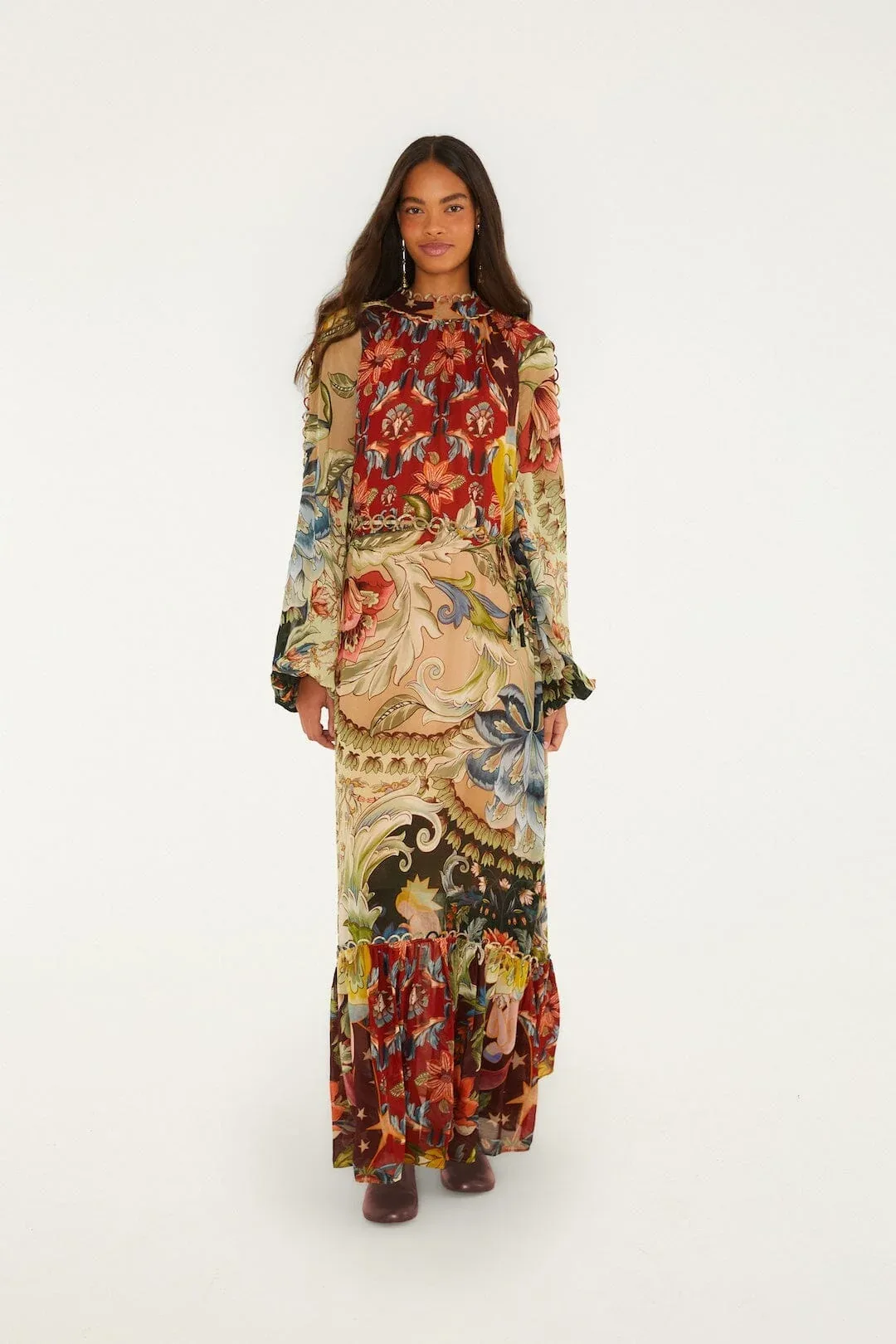 Mixed Lunar Boho Long Sleeve Maxi Dress by FARM Rio