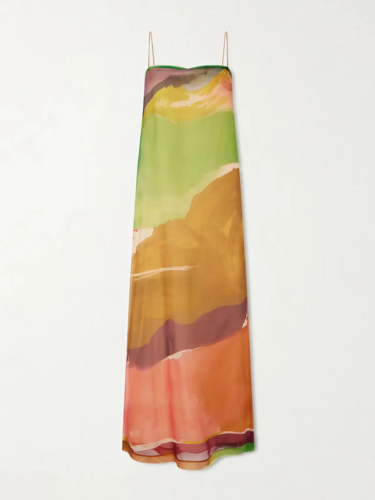 - Printed Silk-organza Midi Dress -