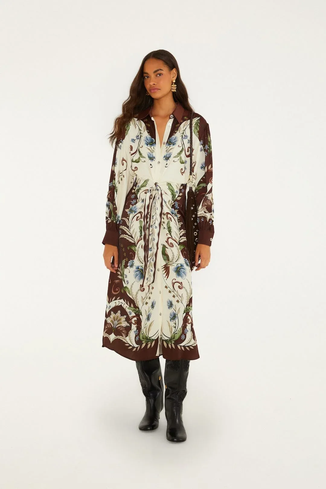 Millena Collared Buttoned Midi Dress