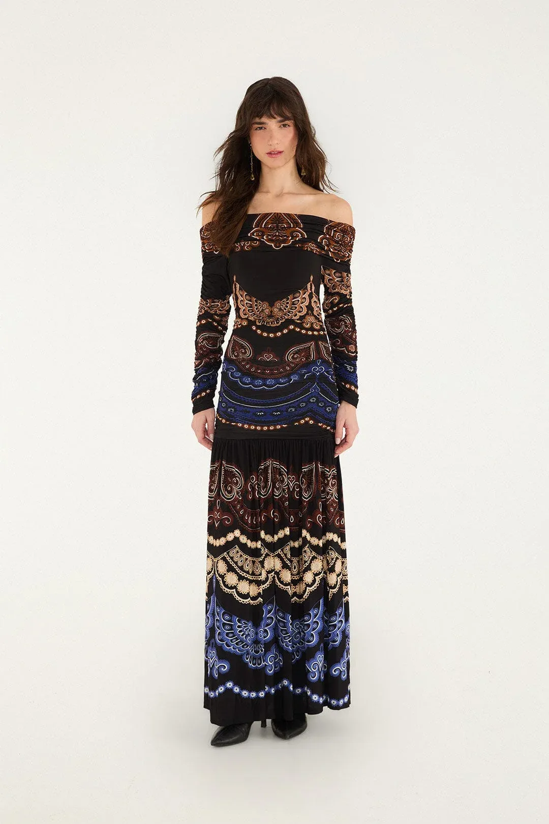 Nicole Long Sleeve Strapless Maxi Dress by FARM Rio