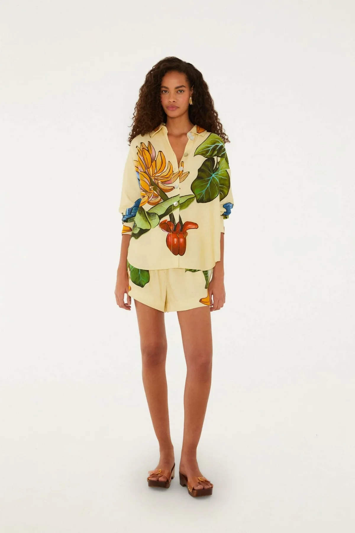 Yellow Banana Grapes Drawstring Shorts