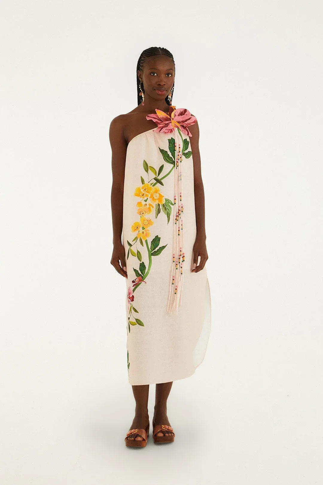 Garden Terrace 3D One-Shoulder Maxi Dress by FARM Rio