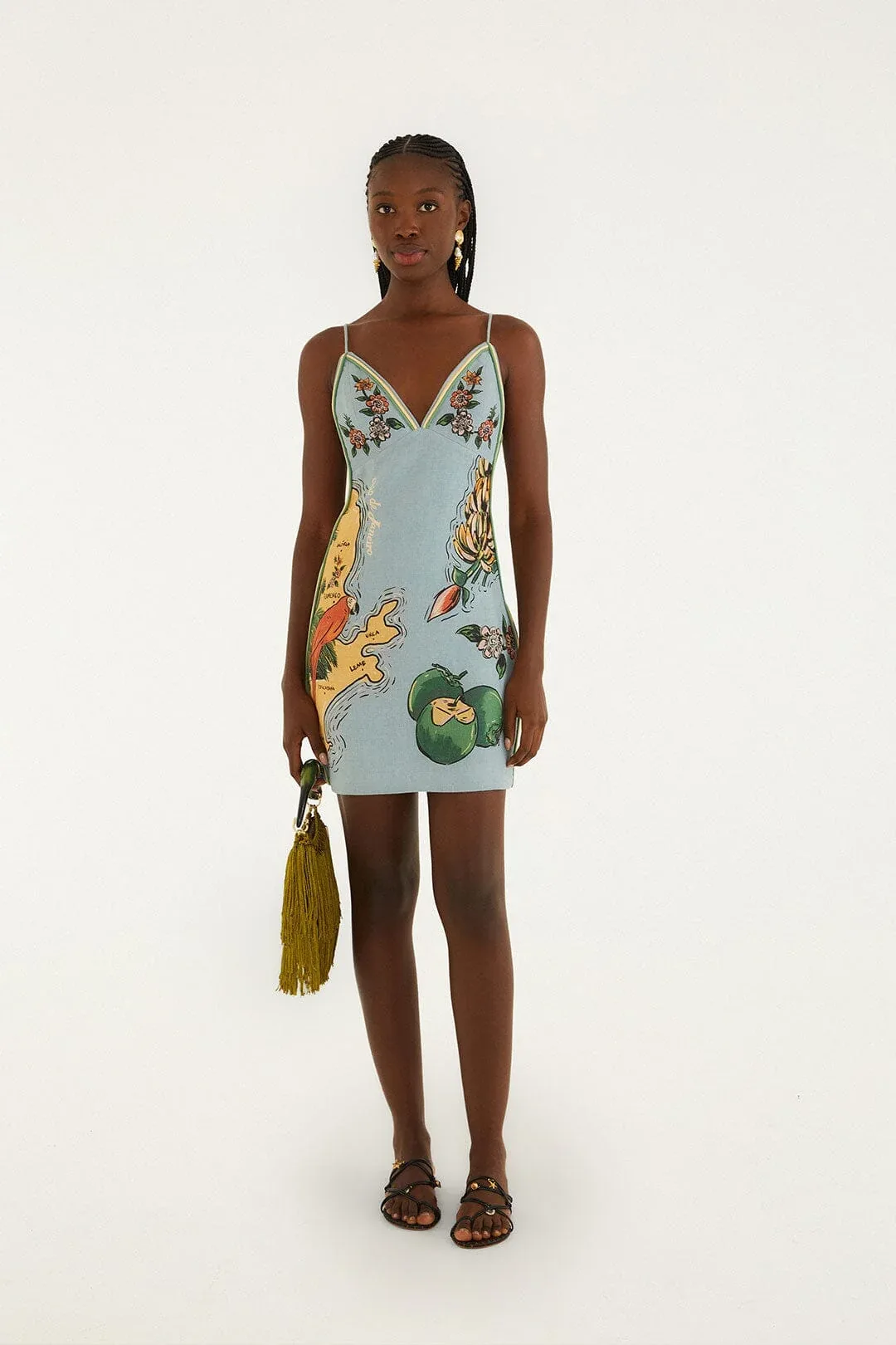 Blue Beaches Path Ballon Mini Dress by FARM Rio