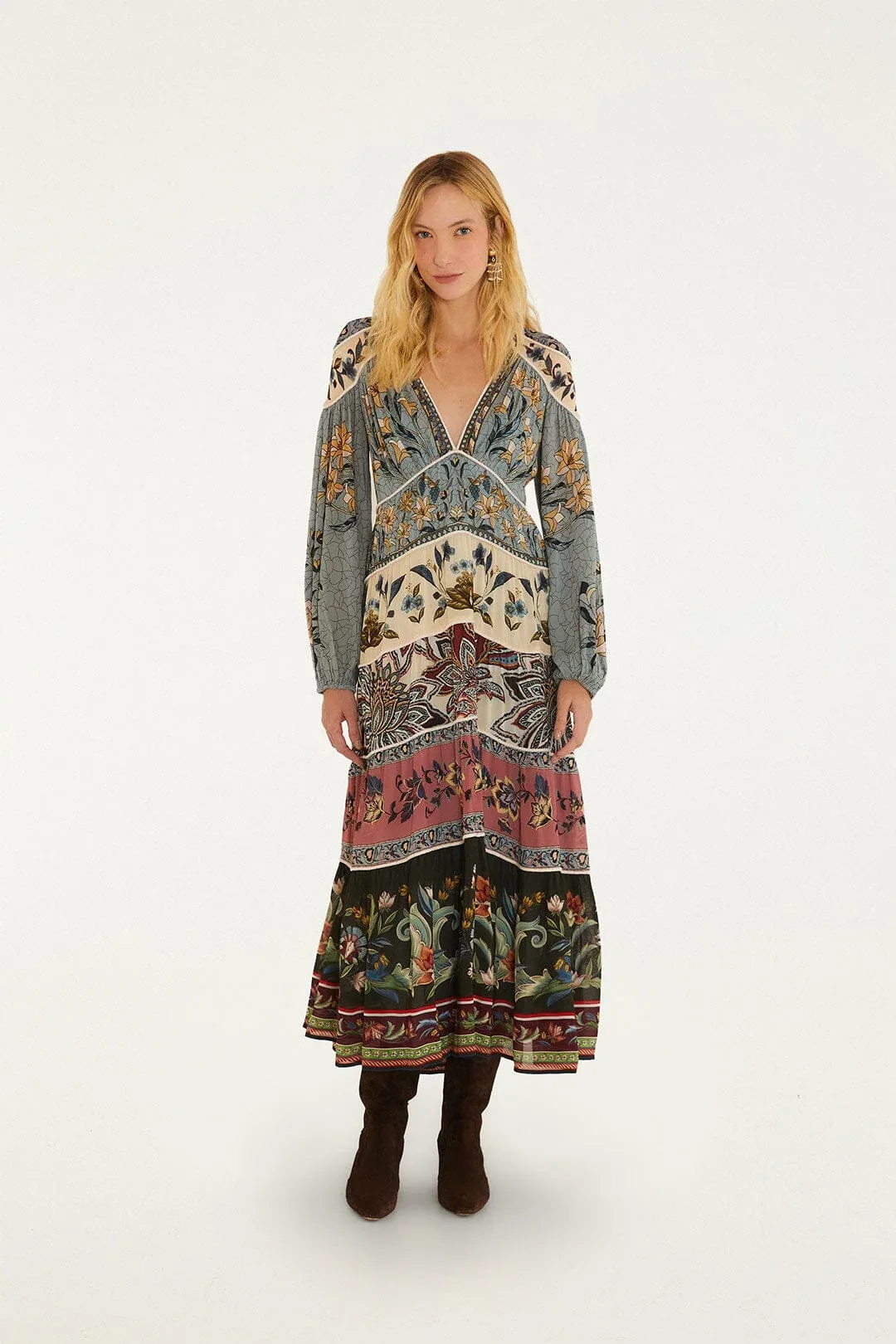 Stained Glass Beauty Long Sleeve Maxi Dress