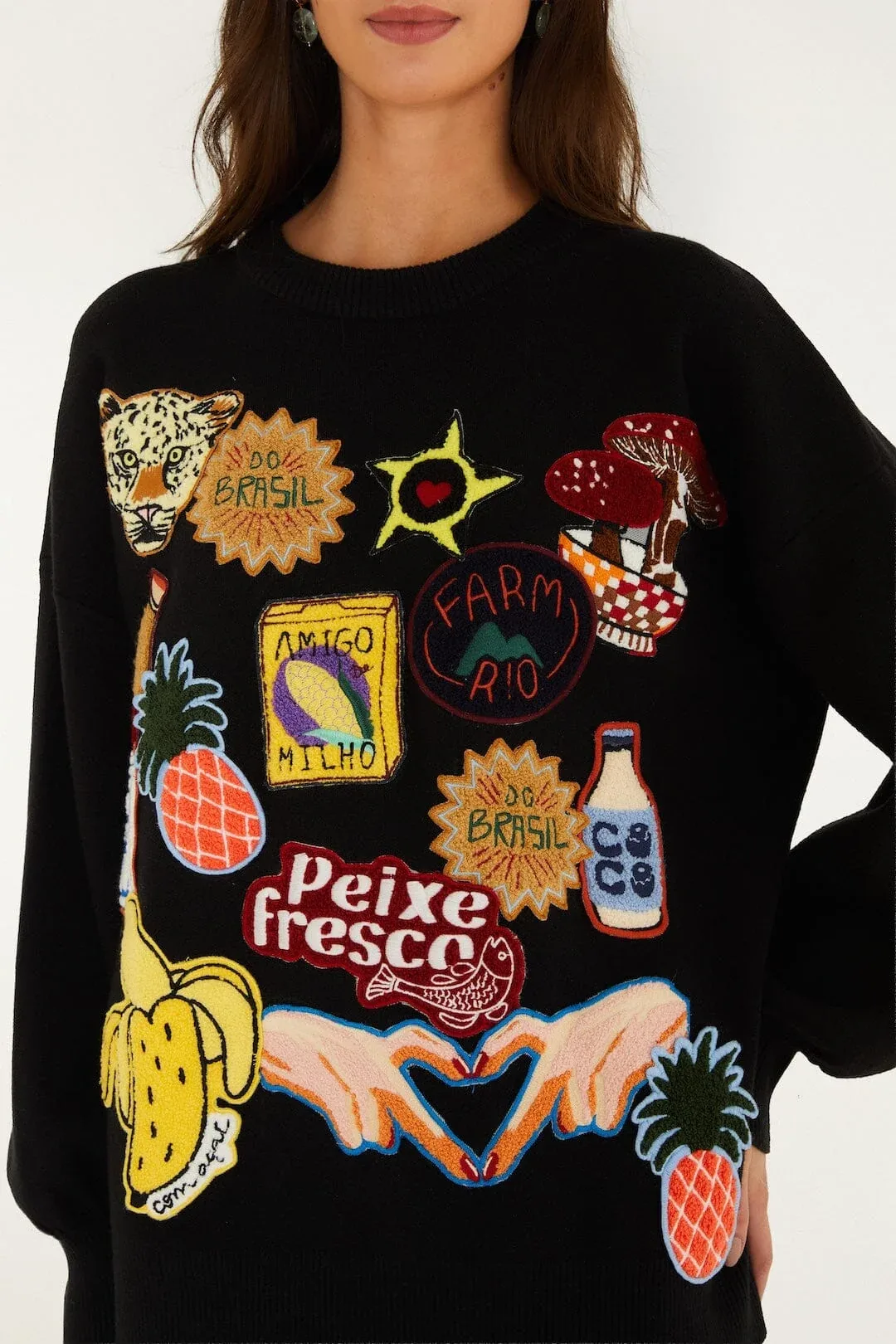 Tropical Patch Knit Sweater by FARM Rio