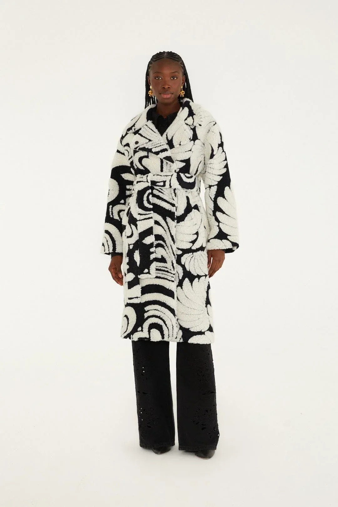Hearts and Bananas Fleece Coat by FARM Rio
