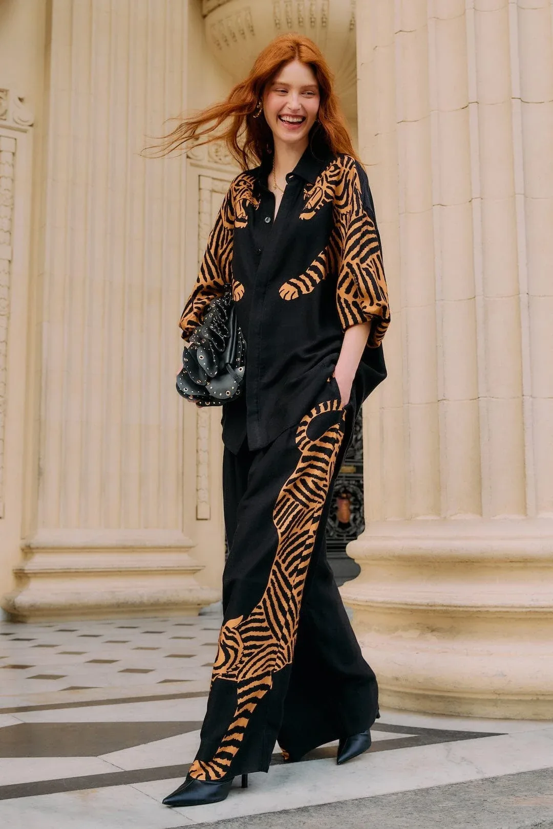 Black Tiger Pants by FARM Rio