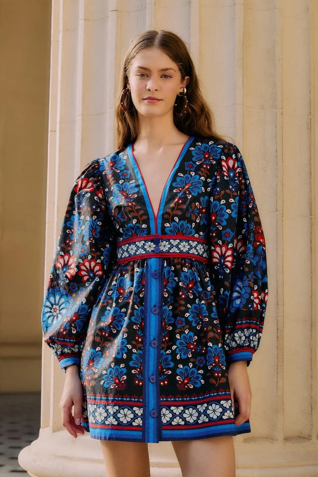 Latina Scarf Puff Sleeve Mini Dress by FARM Rio