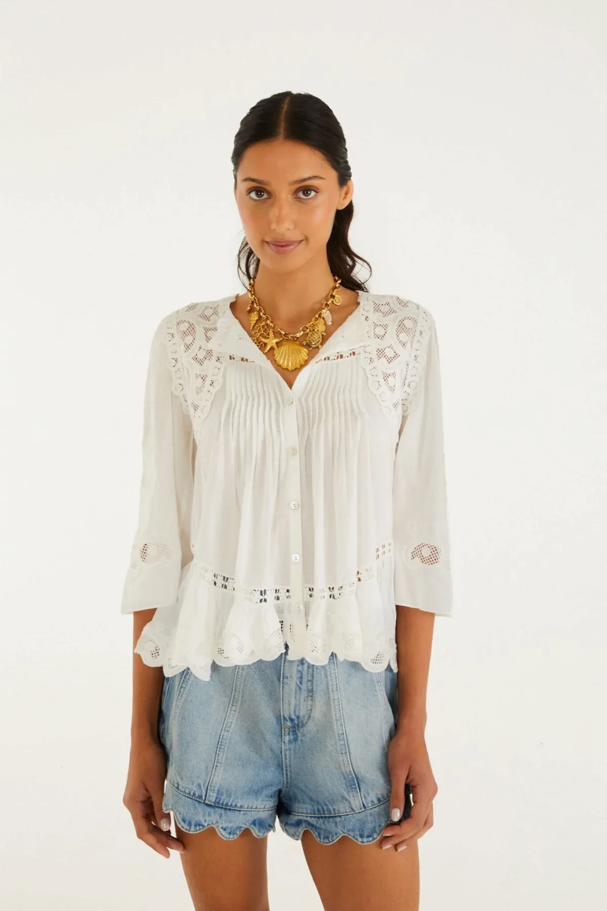 Richelieu Short Sleeve Blouse by FARM Rio