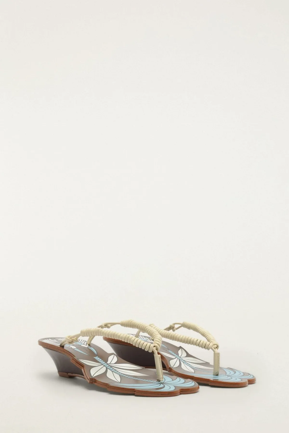 Brown Palm Tree Cutwork Wedge Sandal by FARM Rio