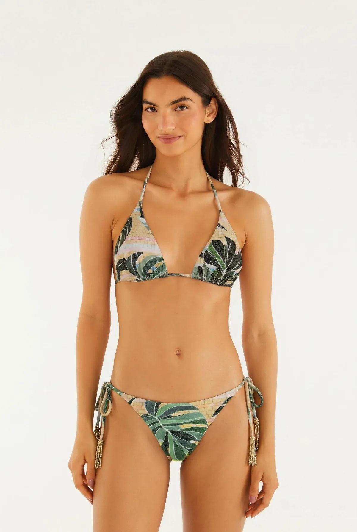 Mosaic Side Ties Tassels Bikini Bottom by FARM Rio