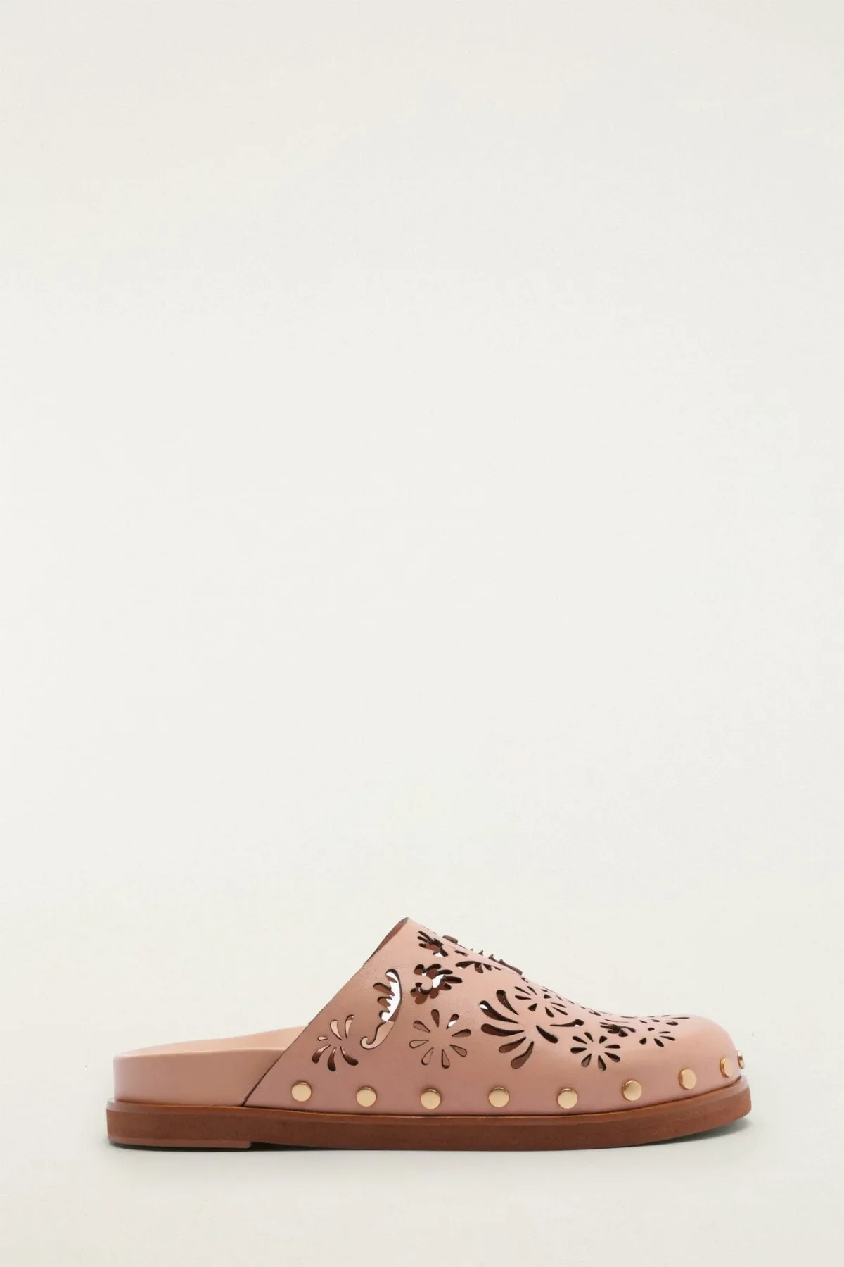Light Pink Lace Leather Anatomic Slide Mule by FARM Rio