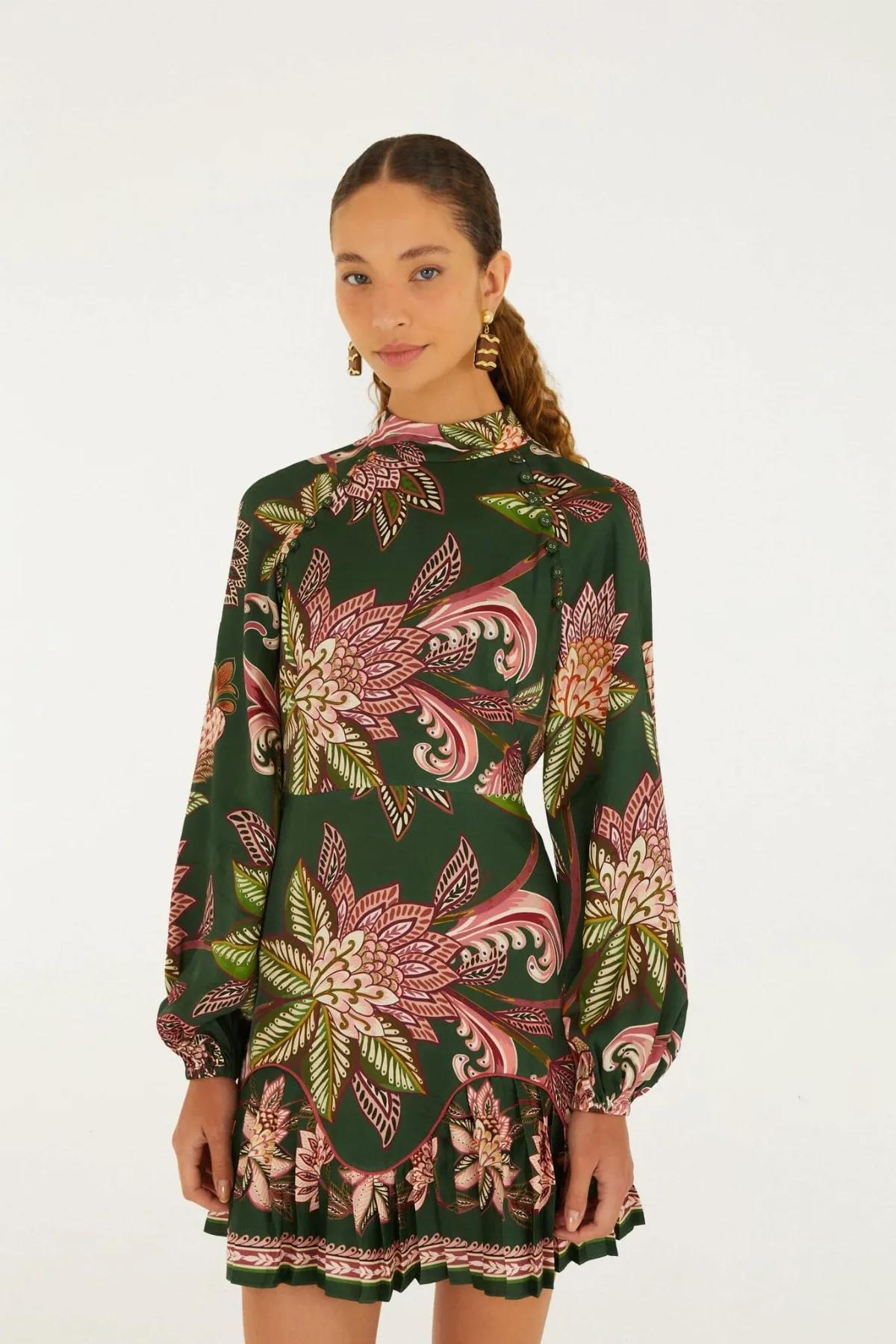 Arabesque Paradise Floral Ruffled Hem Mini Dress by FARM Rio