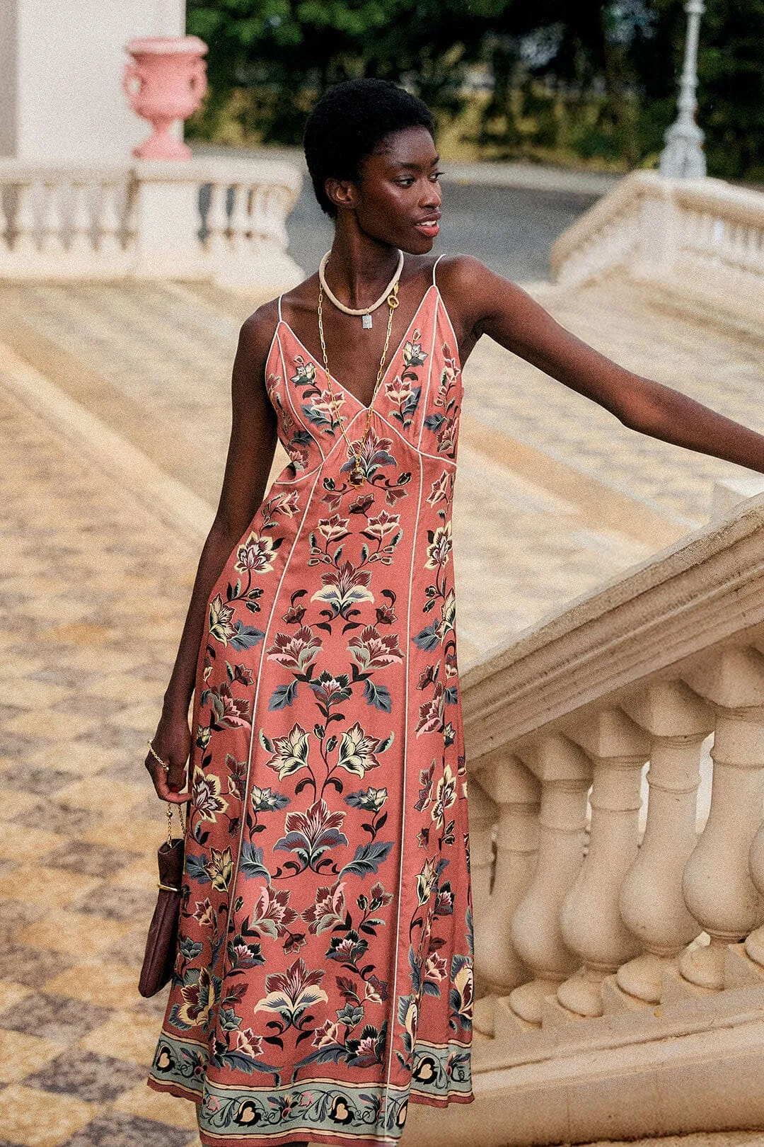 Floral Beauty Tapestry Sleeveless Slip Maxi Dress by FARM Rio