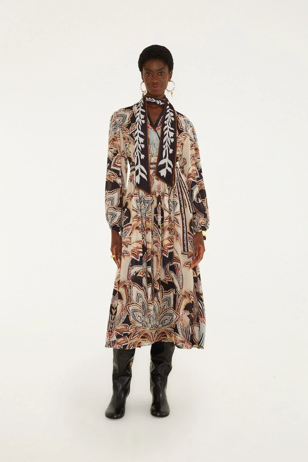 Tapestry Dream Long Sleeve Midi Dress by FARM Rio