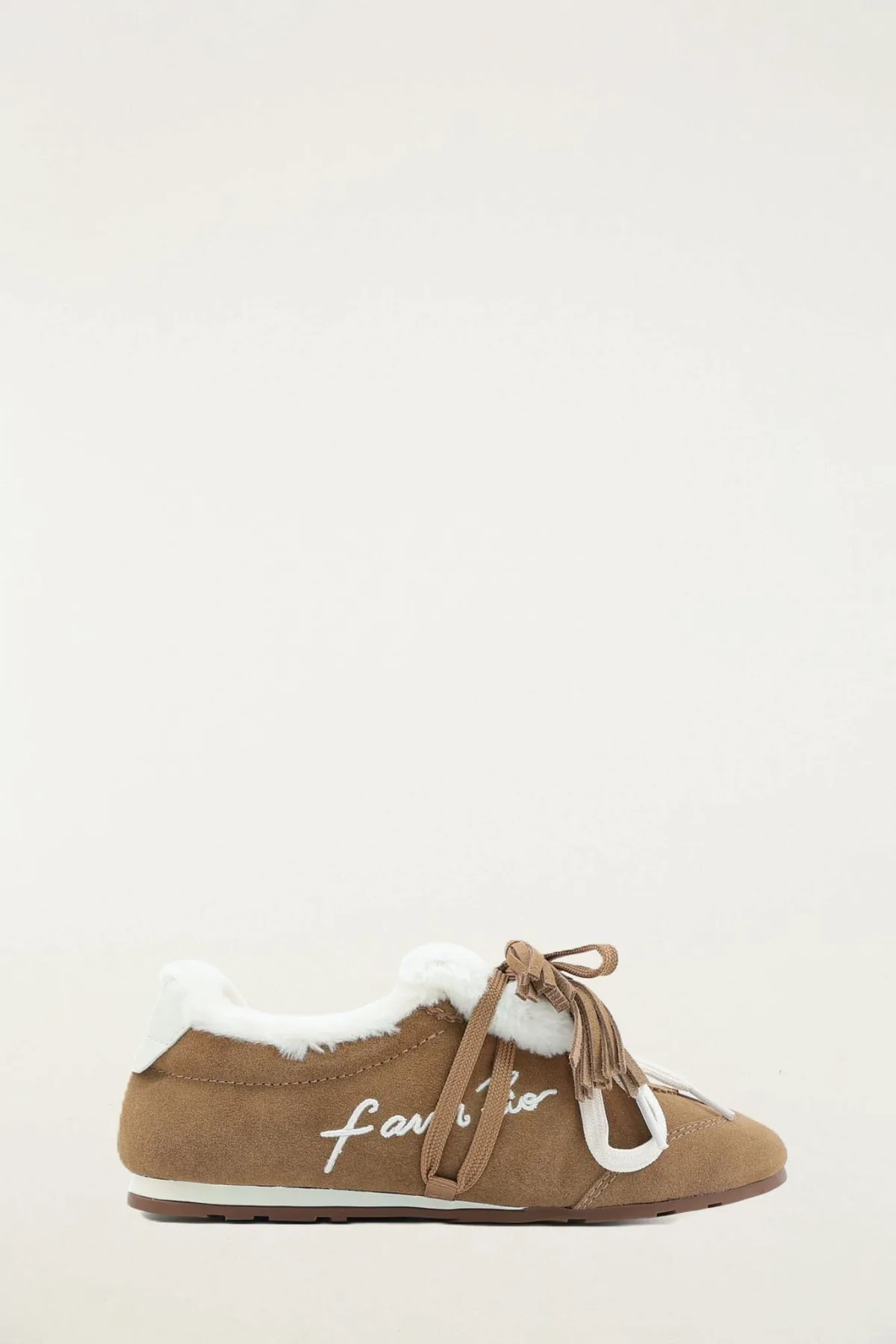 Farm Shearling Sneakerina, SAND / 5 by FARM Rio