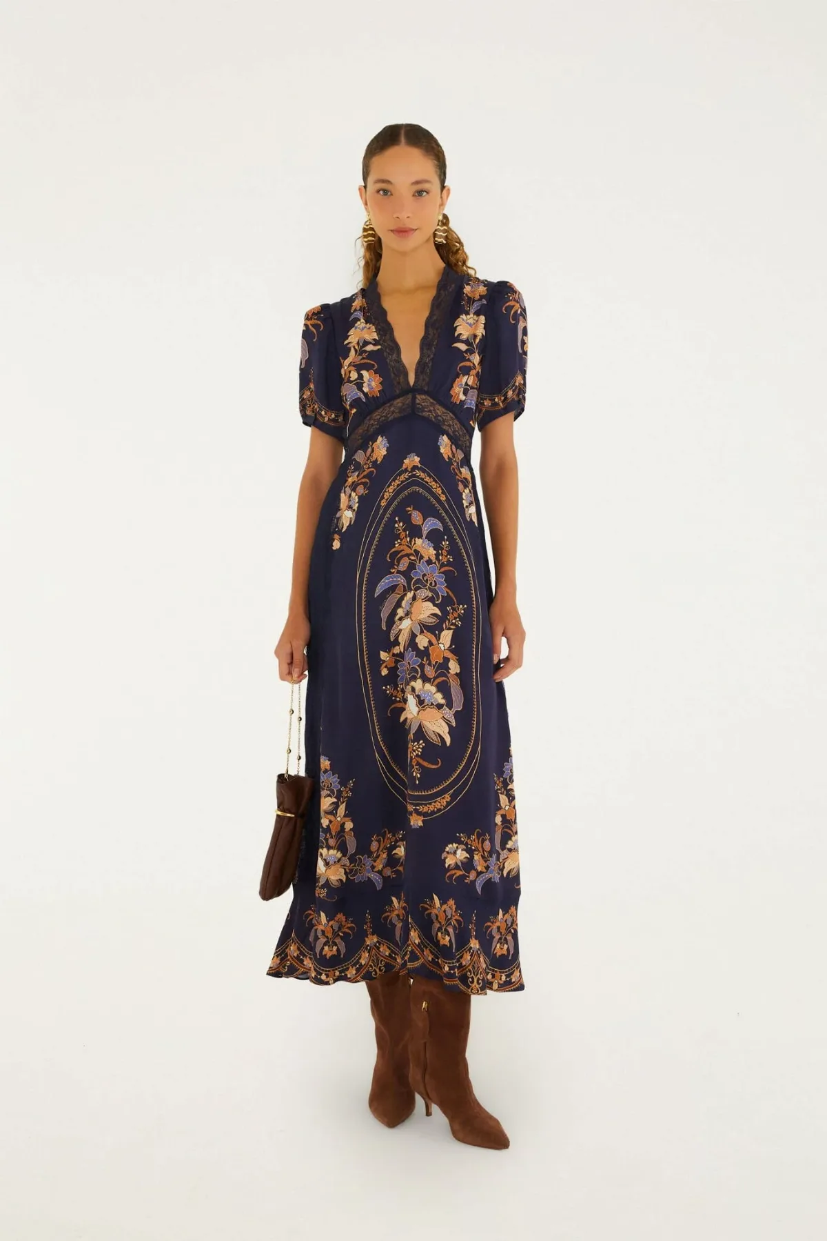 Lara Lace Puff Sleeve Maxi Dress by FARM Rio