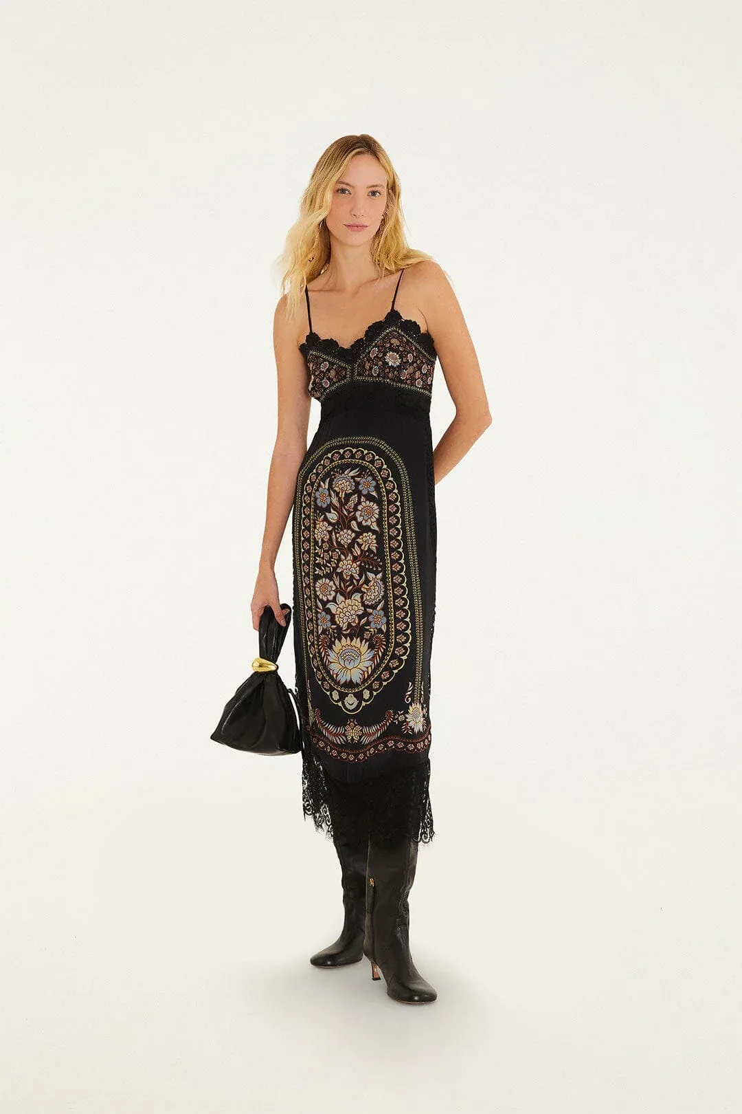 Daniela Lace Sleeveless Midi Dress by FARM Rio