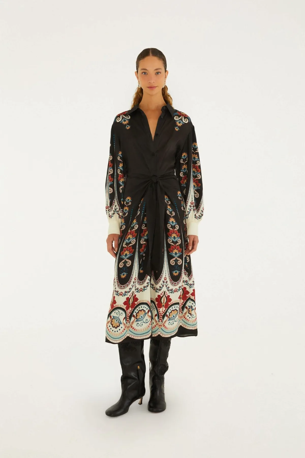 Nikita Winter Long Sleeve Midi Dress by FARM Rio