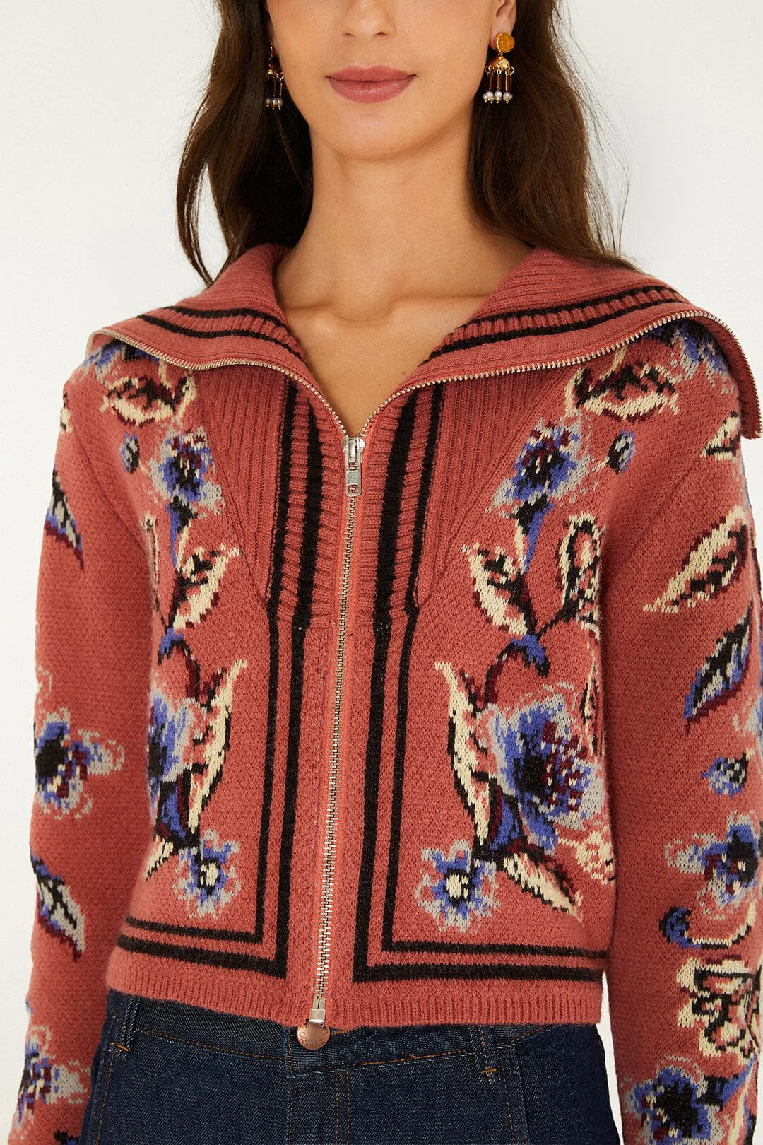 Floral Beauty Tapestry Blush Pink Knit Cardigan, Floral Beauty Tapestry BLUSH PINK / by FARM Rio