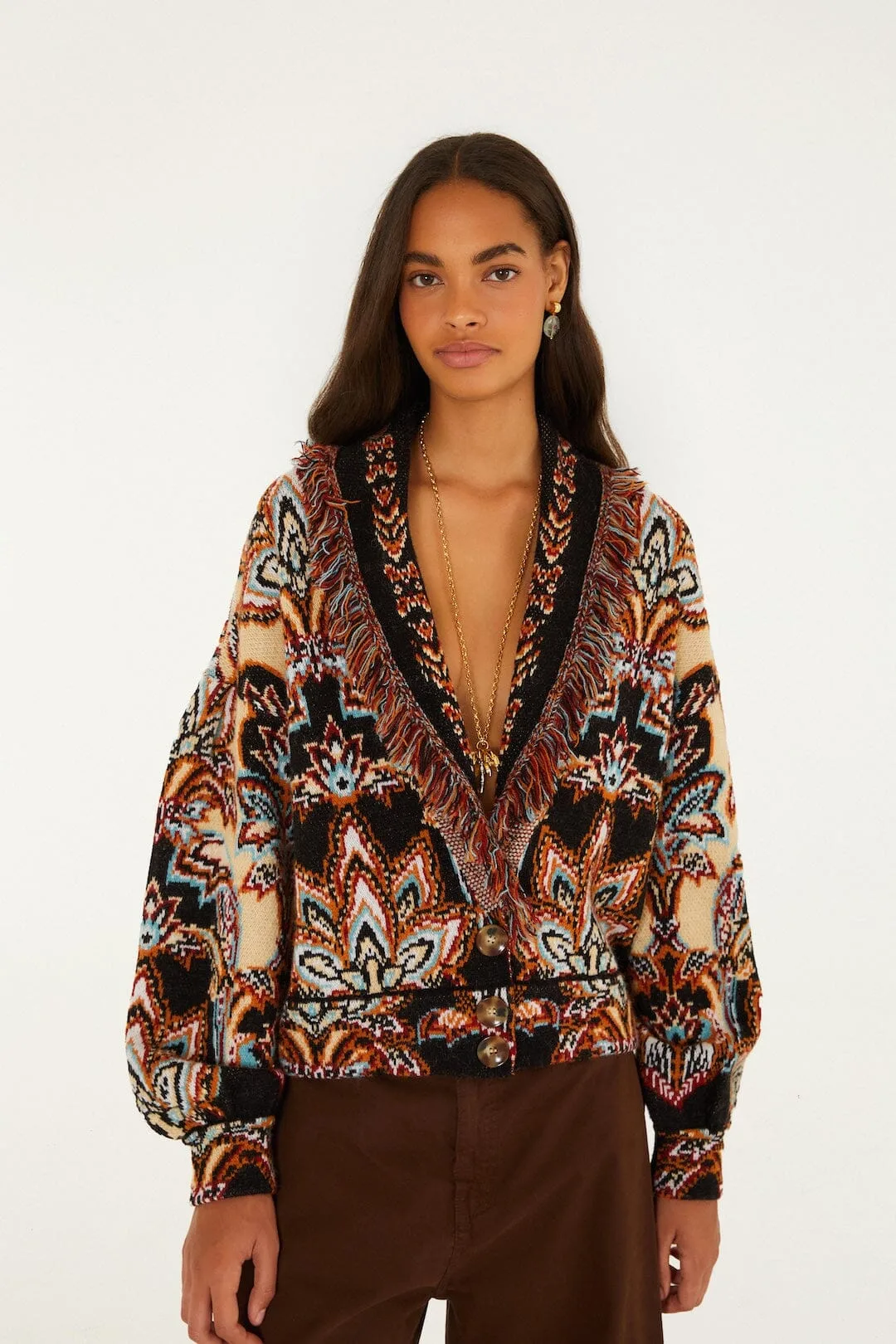Tapestry Dream Fringe Knit Cardigan, Tapestry DREAM CREAM / by FARM Rio