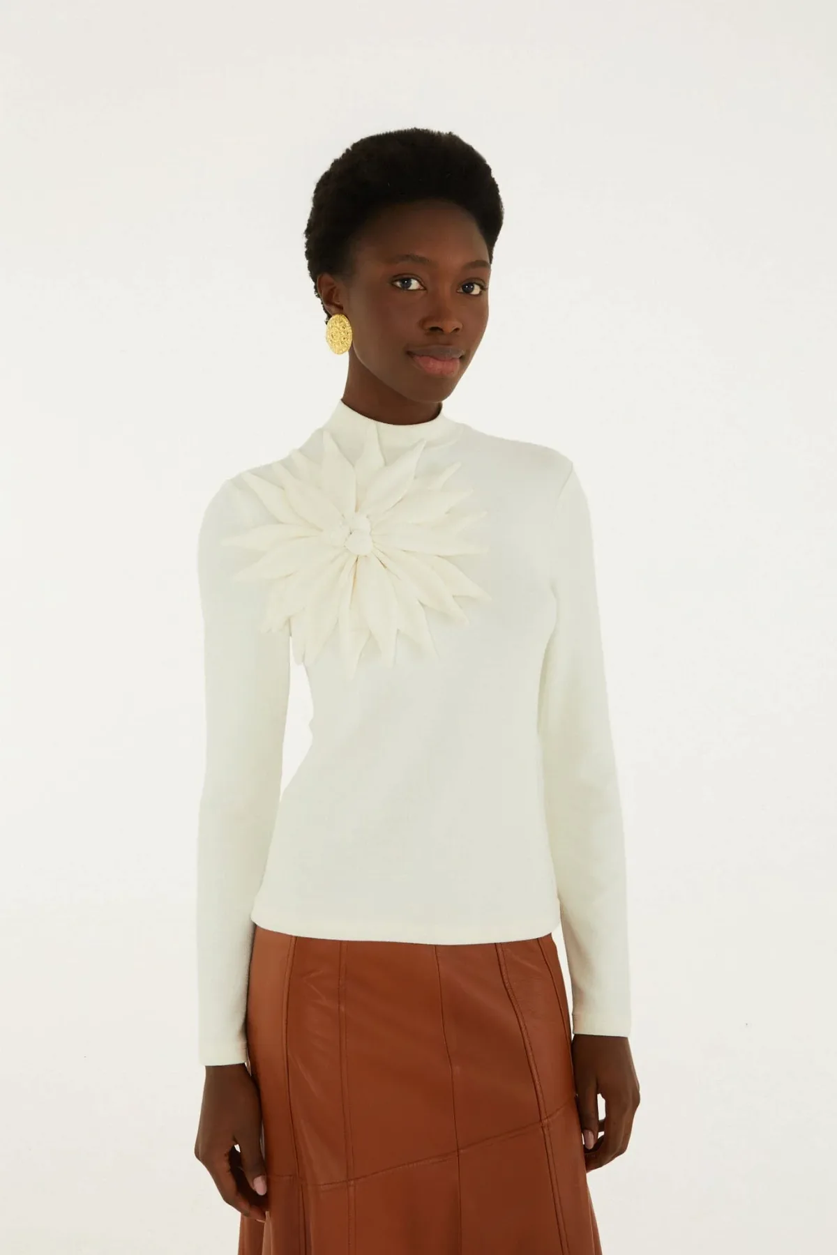 3D Flower Long Sleeve Blouse by FARM Rio