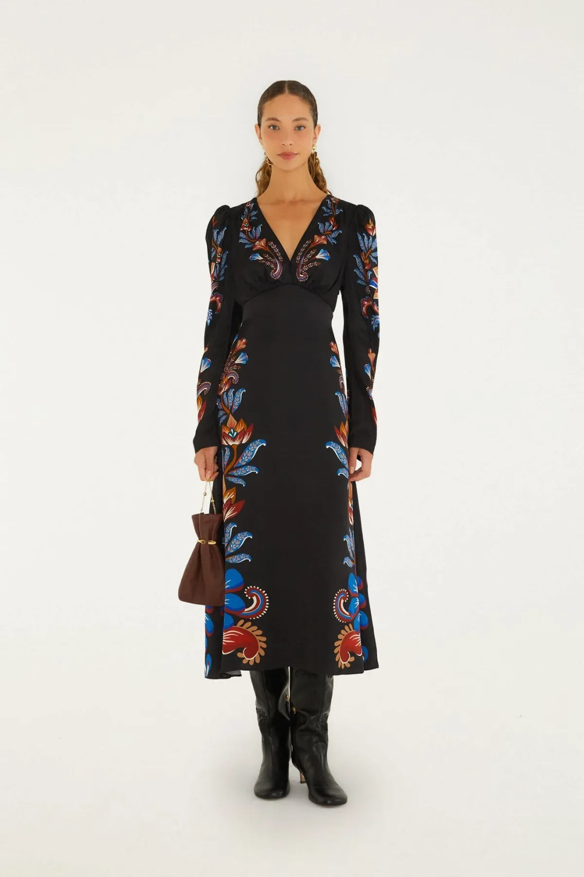 Energy Floral Puff Sleeve Midi Dress by FARM Rio