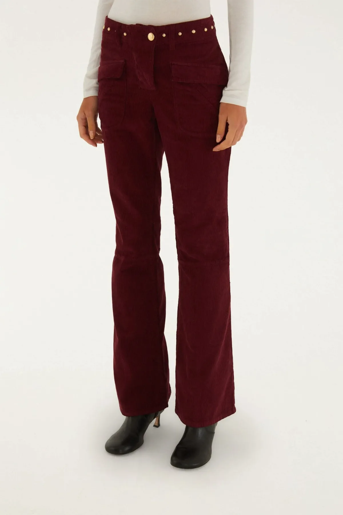 Studded Corduroy Velvet Trousers by FARM Rio