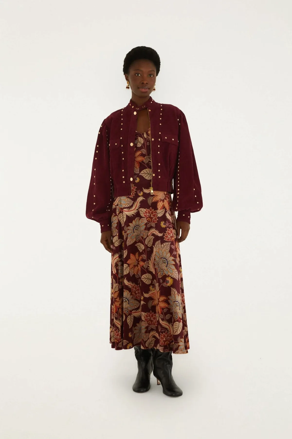 Studded Corduroy Velvet Jacket by FARM Rio