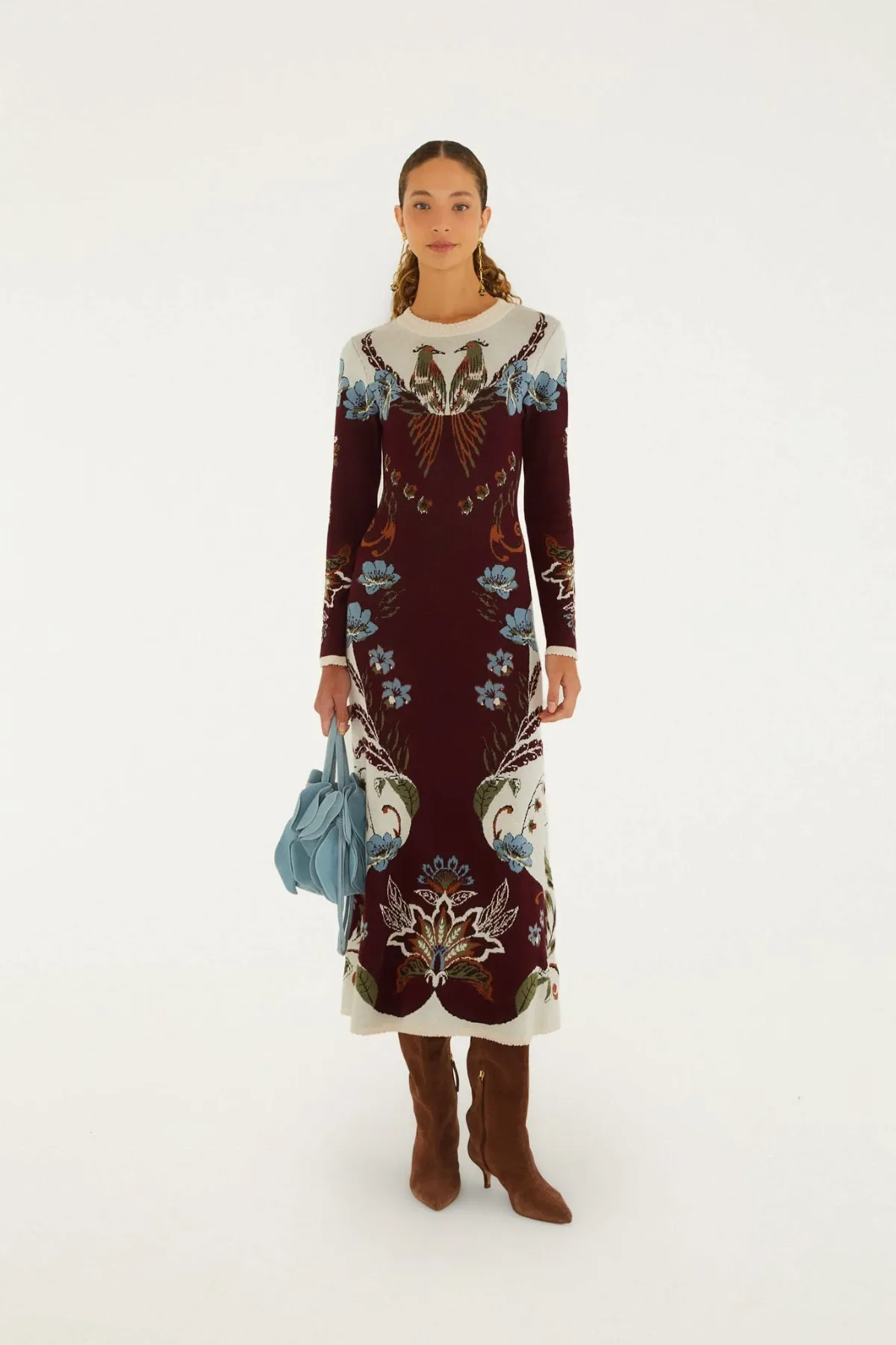 Millena Long Sleeve Knit Midi Dress by FARM Rio