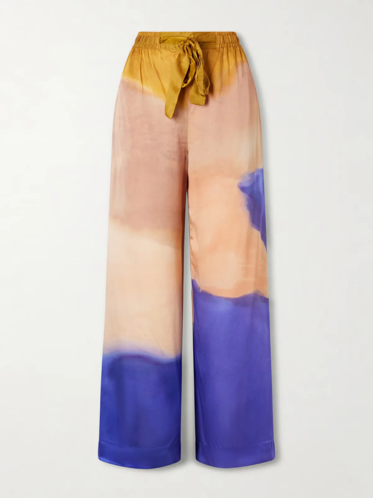 - Julien Dégradé Silk-satin Wide-leg Pants -