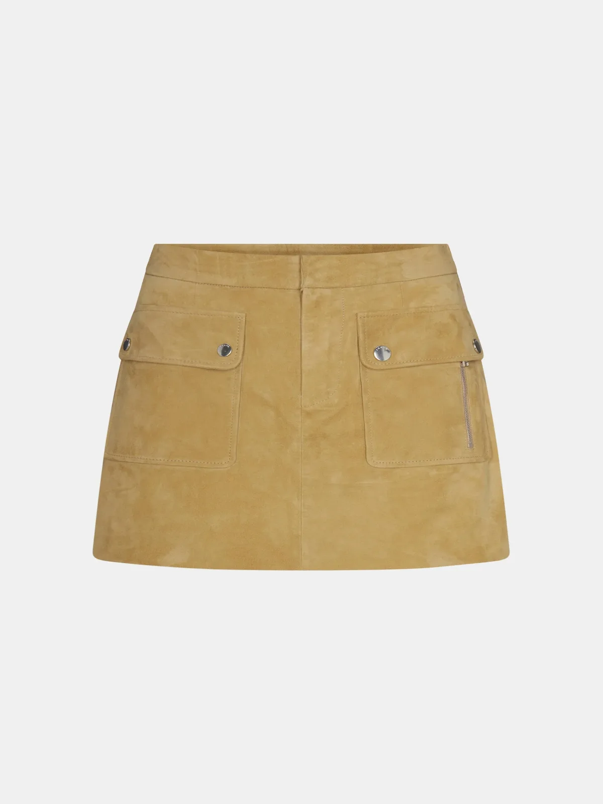 The Suede Safari Skirt Fawn Leather by FRAME