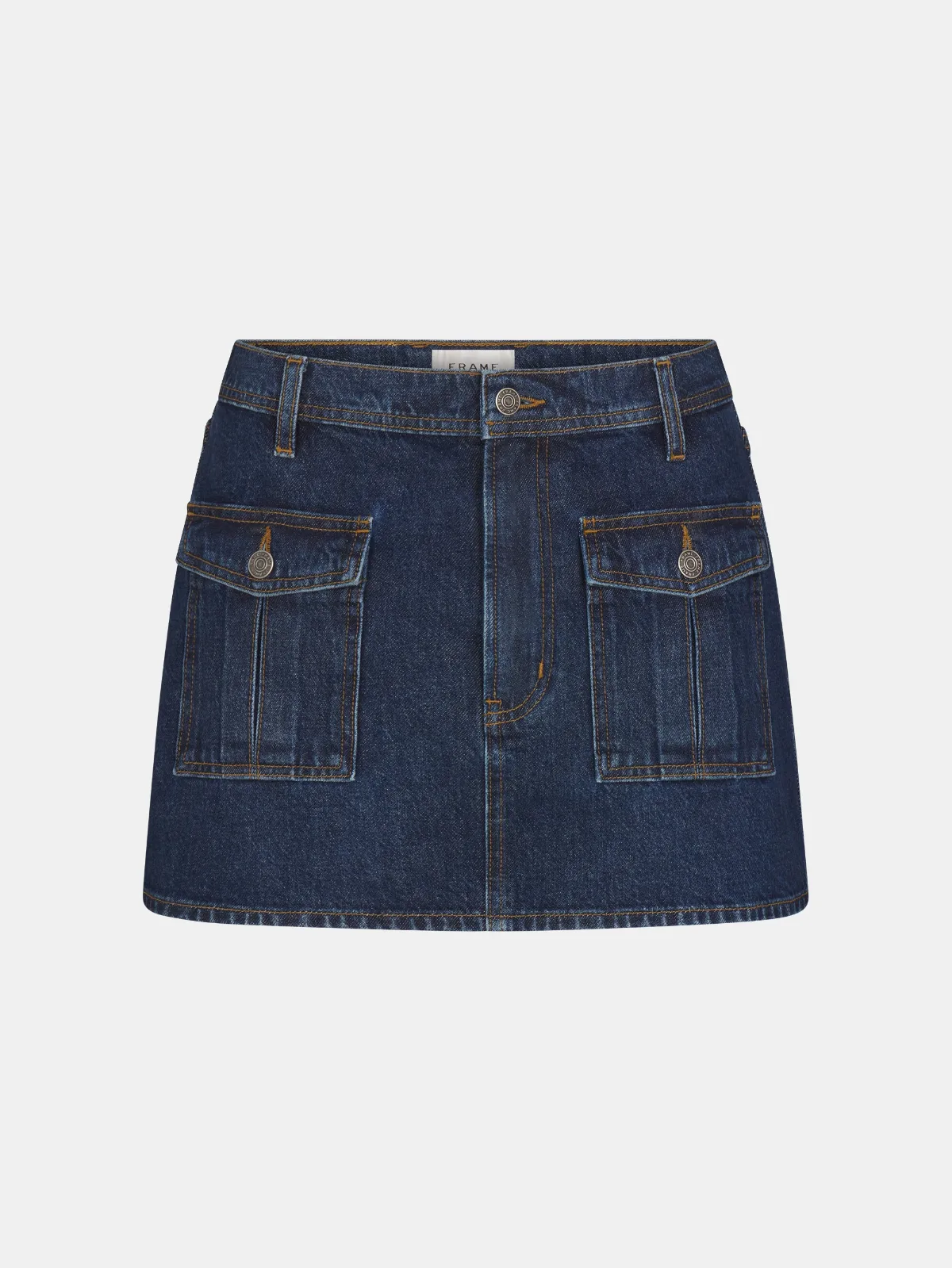 The Mini Denim Utility Skirt Dress Laurel by FRAME